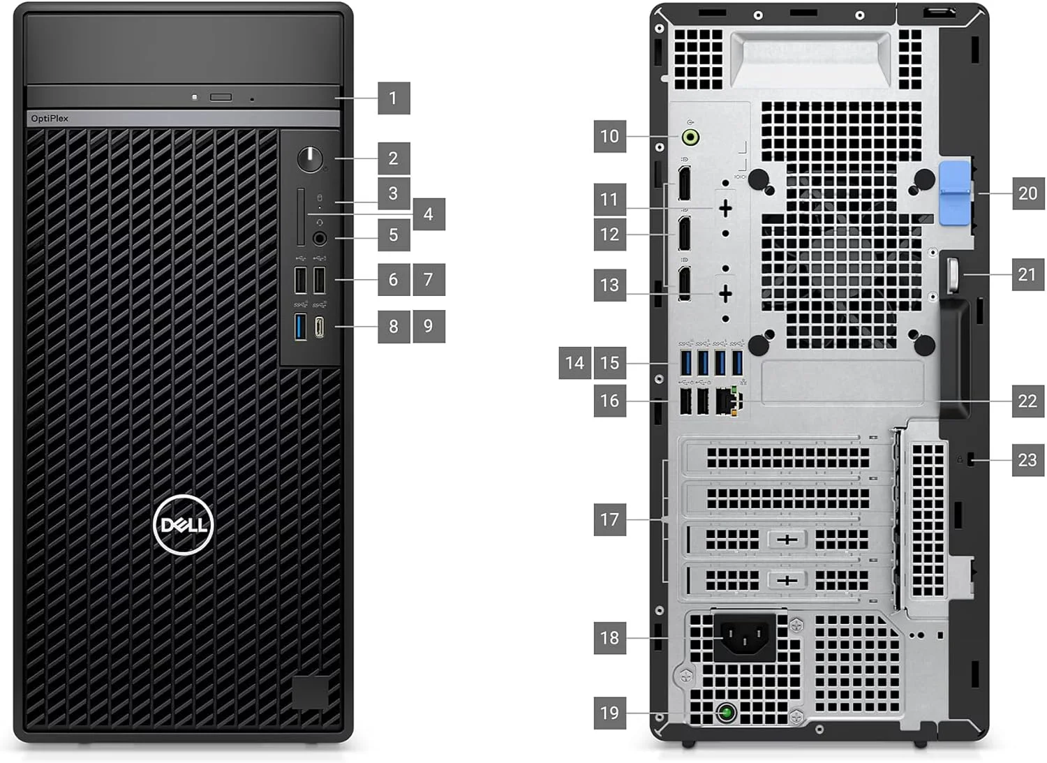کامپیوتر رومیزی ورک استیشن Dell 7020 | نسل 14 اینتل i7-14700، رم 32 گیگابایت، SSD 1 ترابایت، کارت گرافیک ASUS RTX 3050 8GB، ویندوز 11 پرو - شامل SSD اکسترنال 512 گیگابایت + آنتی ویروس + کیبورد سیمی + ماوس + ماوس پد