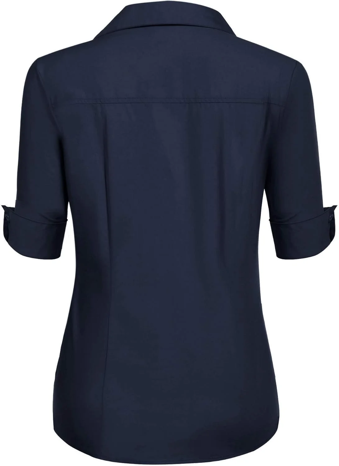 بلوز زنانه Zeagoo آستین 3/4/آستین کوتاه، پیراهن نخی Slim Fit، بلوز پیراهن پایه با دکمه، تاپ های راه راه، تاپ های یقه هفت XS-XXL