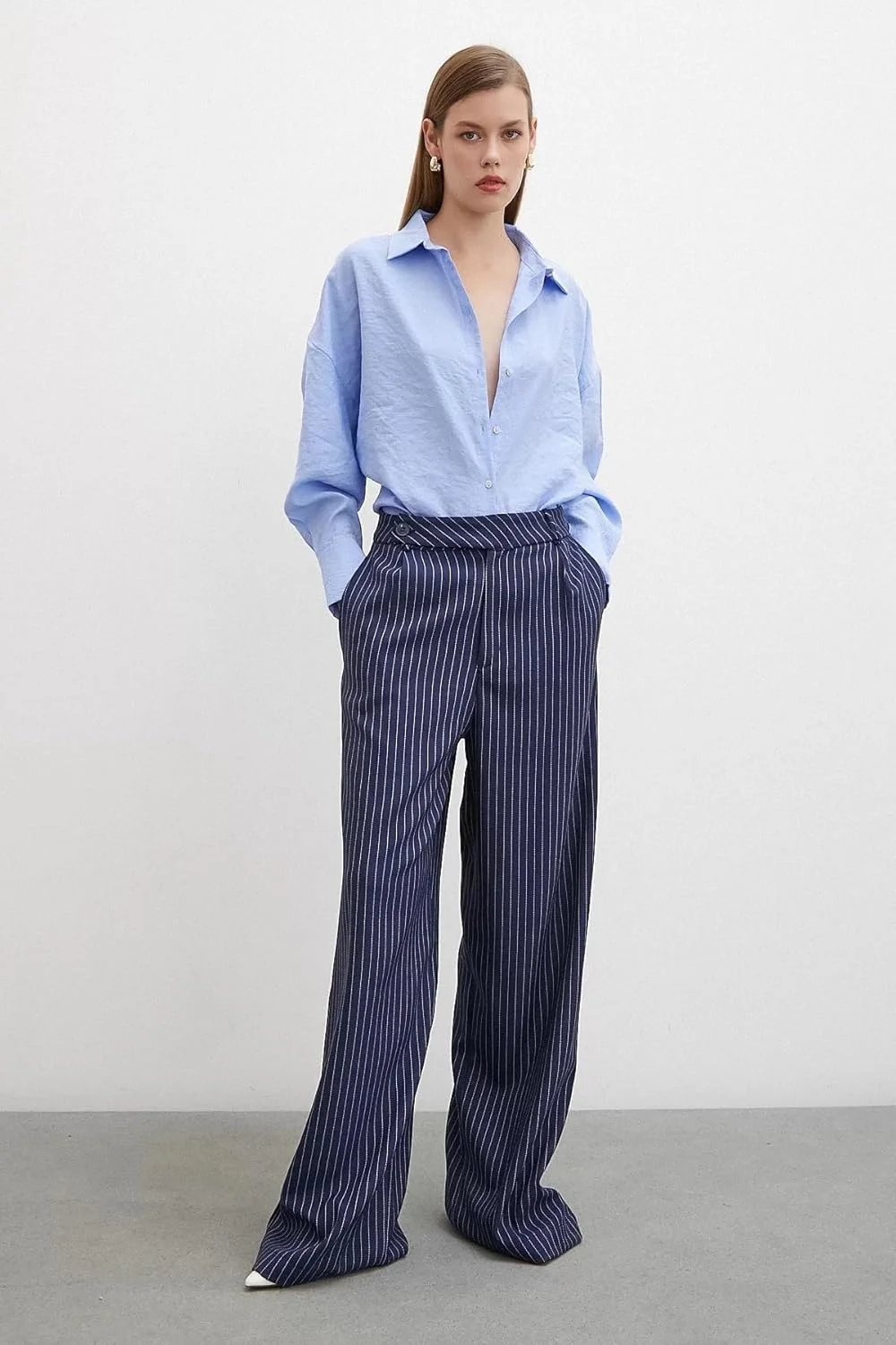 پیراهن دکمه دار زنانه NeverMore – آستین بلند، فرم آزاد، نرم و تنفس پذیر، ساخت ترکیه