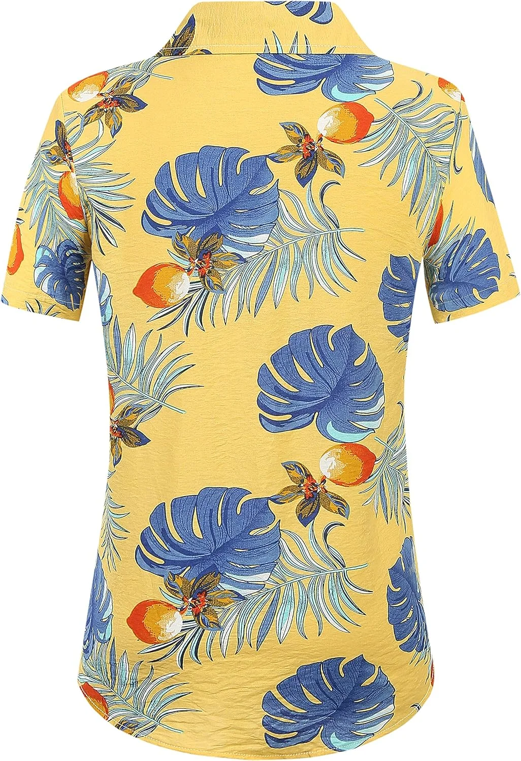 بلوز زنانه هاوایی دکمه دار آستین کوتاه غیر رسمی