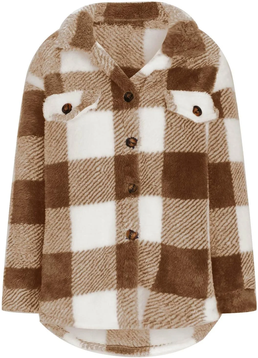 شکت چهارخانه فلانل زنانه، پیراهن چهارخانه آستین بلند غیر رسمی، کت چهارخانه دکمه دار مد روز، بلوز سایز بزرگ