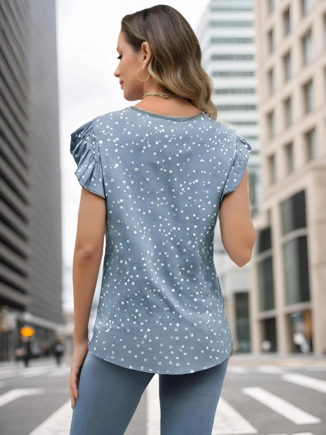 بلوز زنانه طرح گلدار دکمه دار، تاپ آستین کوتاه غیر رسمی برای تابستان و تعطیلات
