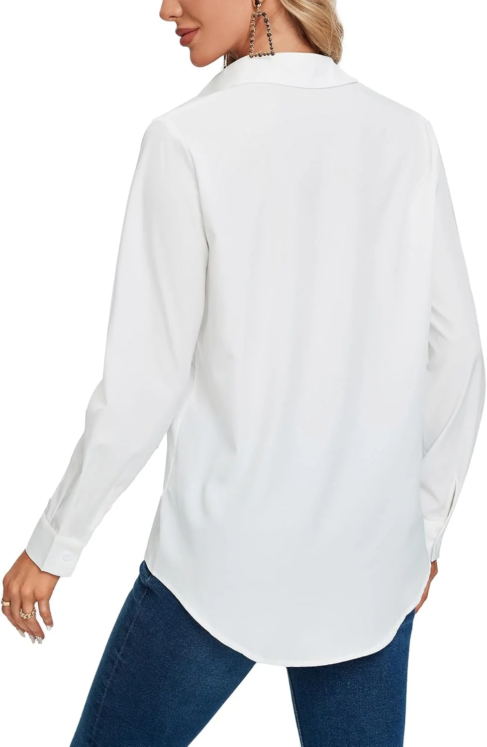 بلوز زنانه یقه هفت دکمه دار آستین بلند پلیسه دار مناسب محیط کار بلوز زنانه یقه هفت دکمه دار آستین بلند پلیسه دار مناسب محیط کار