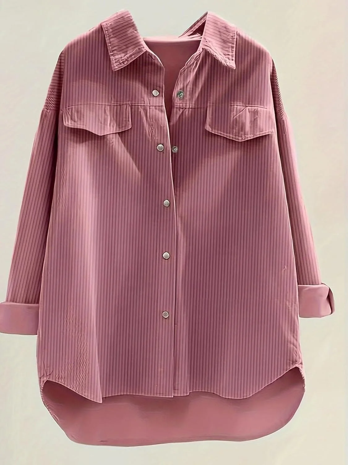 بلوز زنانه دکمه دار آستین بلند، گشاد و راحت مناسب کار