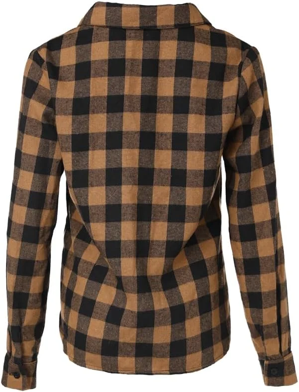 پیراهن زنانه چهارخانه دکمه دار آستین بلند یقه دار بلوز تاپ غیر رسمی شیک مناسب استایل خیابانی و محیط کار پیراهن زنانه چهارخانه دکمه دار آستین بلند یقه دار بلوز تاپ غیر رسمی شیک مناسب استایل خیابانی و محیط کار