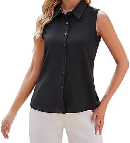 تاپ و بلوز زنانه دکمه دار آستین حلقه ای، طرح ساده و مناسب تابستان