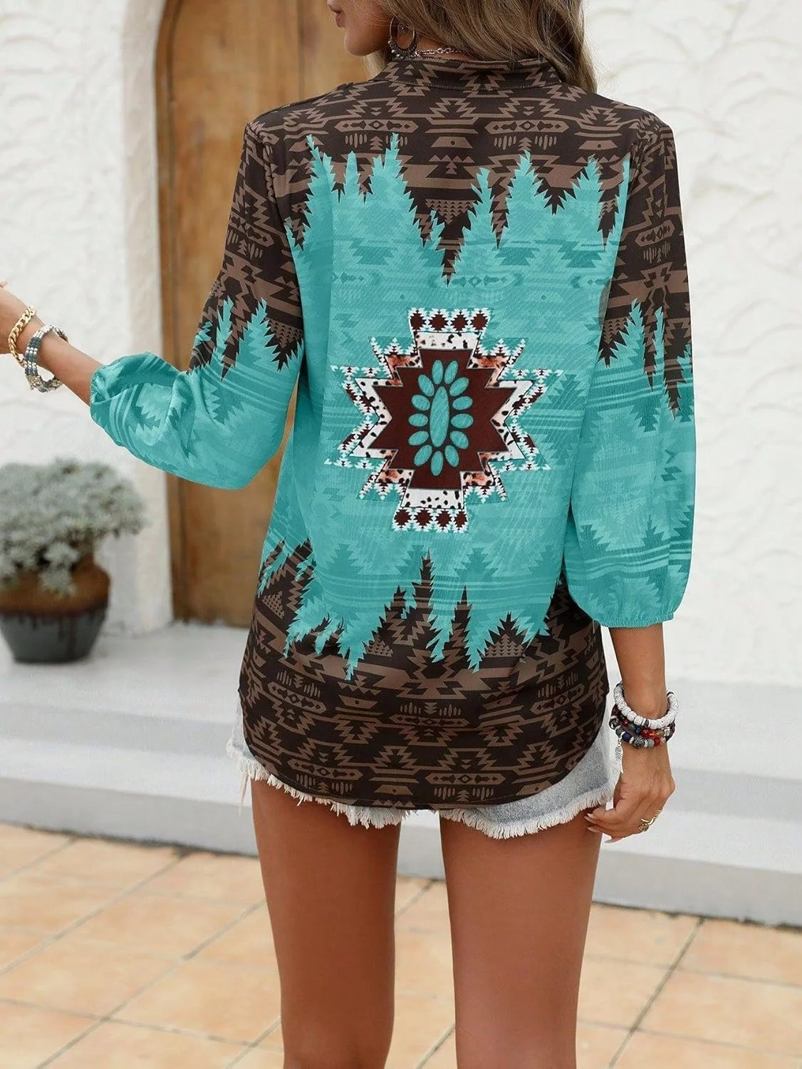 پیراهن دکمه دار زنانه آستین بلند، بلوزهای یقه دار غیر رسمی گشاد مناسب تابستان پیراهن دکمه دار زنانه آستین بلند، بلوزهای یقه دار غیر رسمی گشاد مناسب تابستان