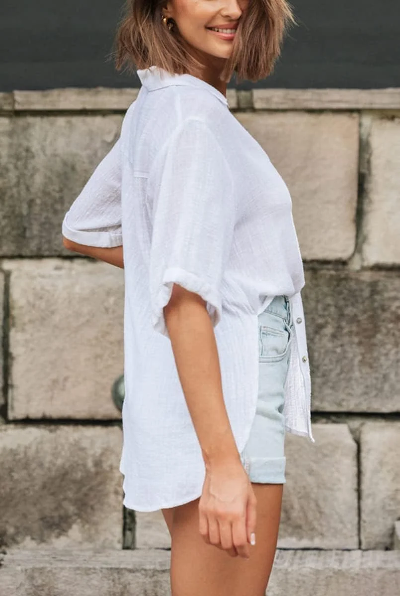 بلوز بافتنی دکمه دار آستین بلند اسپرت زنانه Merryfun