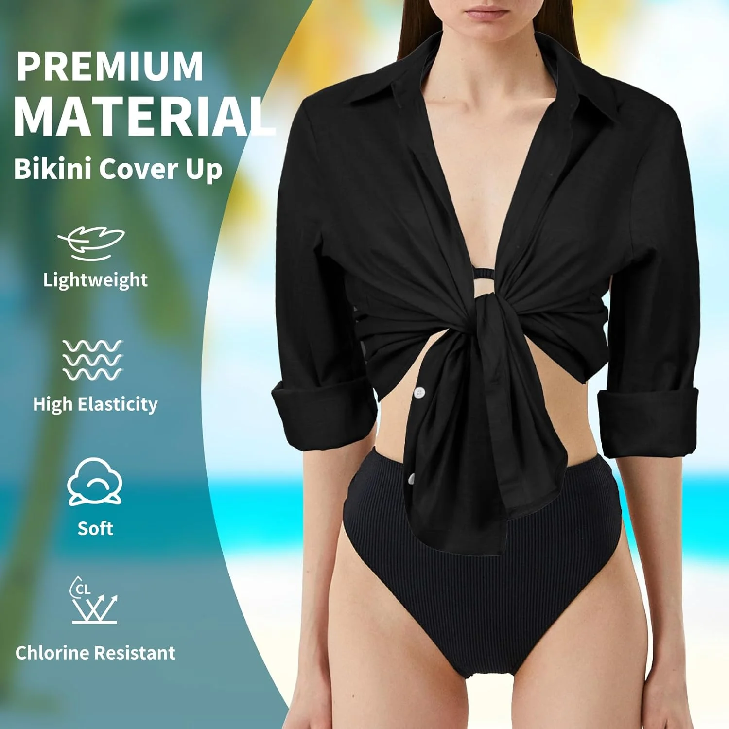 بلوز و پیراهن زنانه لینن، آستین بلند با قابلیت جمع شدن، یقه هفت، تیشرت های دکمه دار ساده و گشاد مناسب کار در اداره