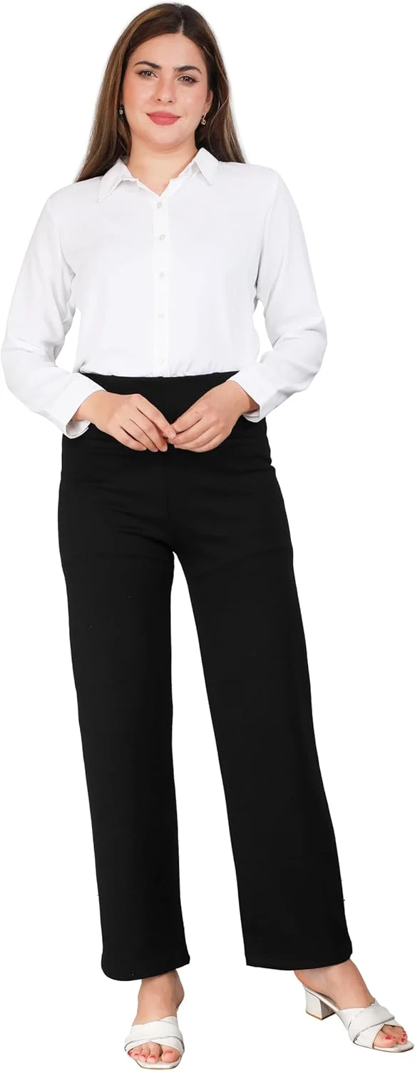 پیراهن رسمی زنانه - بلوز پلی لاکرا ممتاز | لباس اداری بدون چروک | یقه دار | پیراهن دکمه دار آستین سه ربع | تاپ لباس کار غیر رسمی تجاری برای زنان