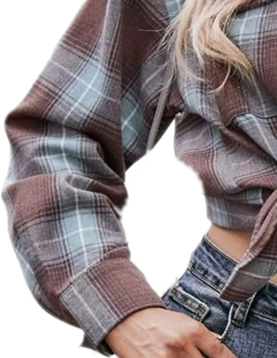 پیراهن دکمه دار زنانه بوهو، بلوز نخی غیر رسمی سایز بزرگ یقه هفت (سبز، M)