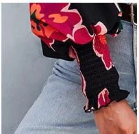 پیراهن دکمه دار زنانه بوهو، بلوز نخی غیر رسمی سایز بزرگ یقه هفت (قرمز، M)