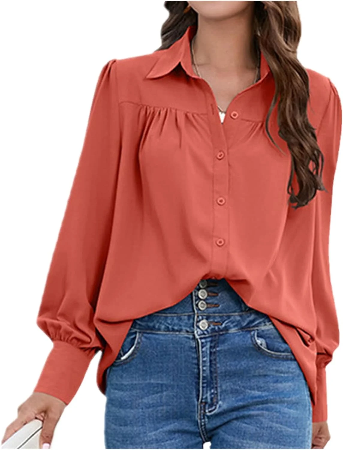 پیراهن زنانه دکمه دار بوهو، بلوز نخی غیر رسمی سایز بزرگ یقه هفت (قرمز 1، ایکس لارج) پیراهن زنانه دکمه دار بوهو، بلوز نخی غیر رسمی سایز بزرگ یقه هفت (قرمز 1، ایکس لارج)