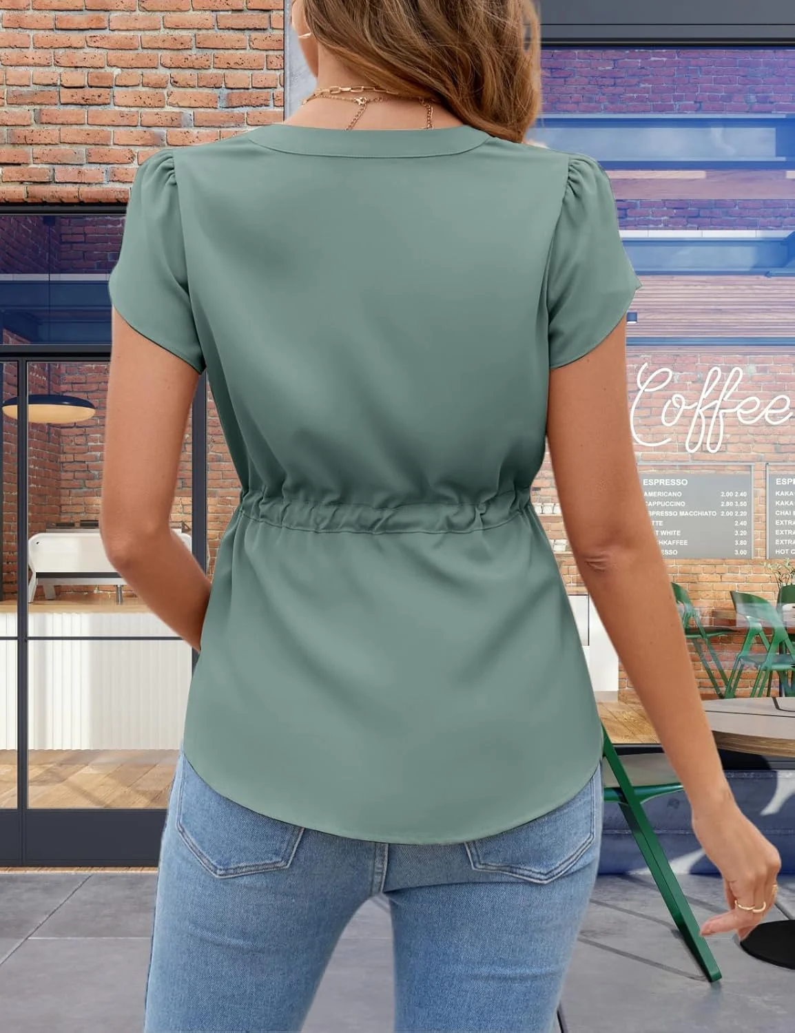 ویمپونک بلوزهای مجلسی زنانه، تاپ‌های پپلوم ترندی تابستانی، بلوز دکمه‌دار مناسب کار و تجارت