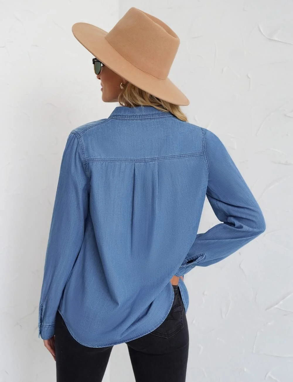 بلوز آستین سه ربع زنانه Vetinee با آستین زنگوله‌ای، پنل توری و یقه هفت، مناسب برای استایل کژوال و آزاد