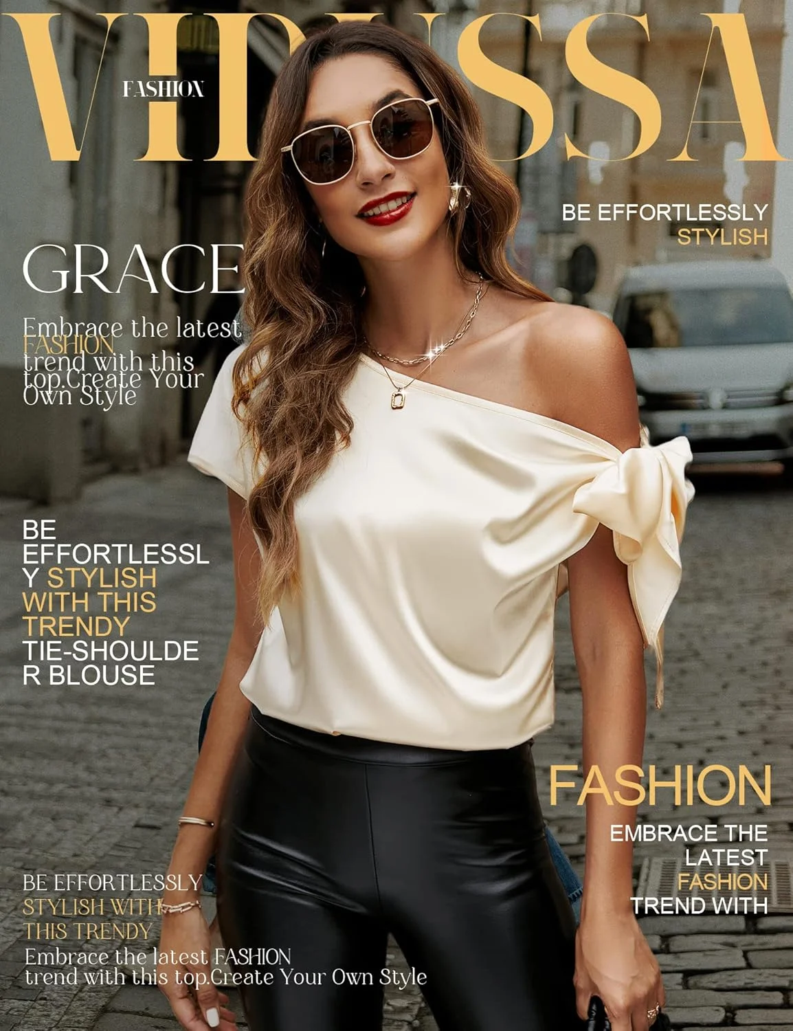 تونیک بلوز ابریشمی ساتن زنانه VIDUSSA