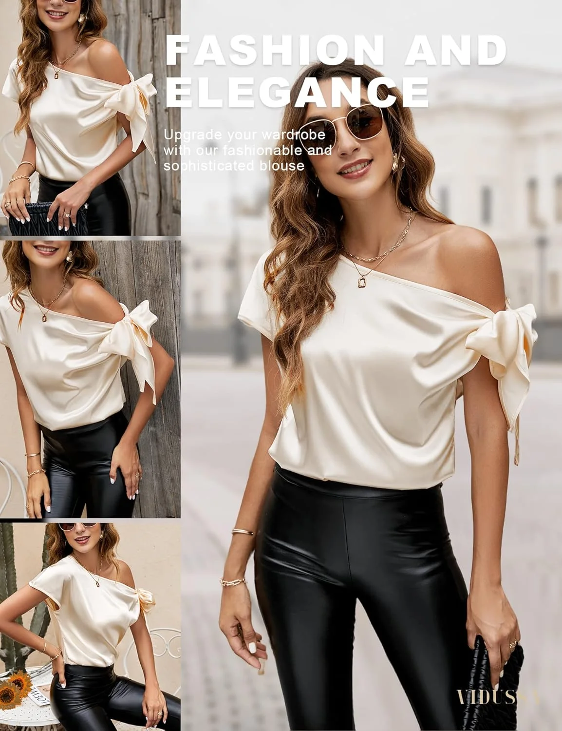 تونیک بلوز ابریشمی ساتن زنانه VIDUSSA