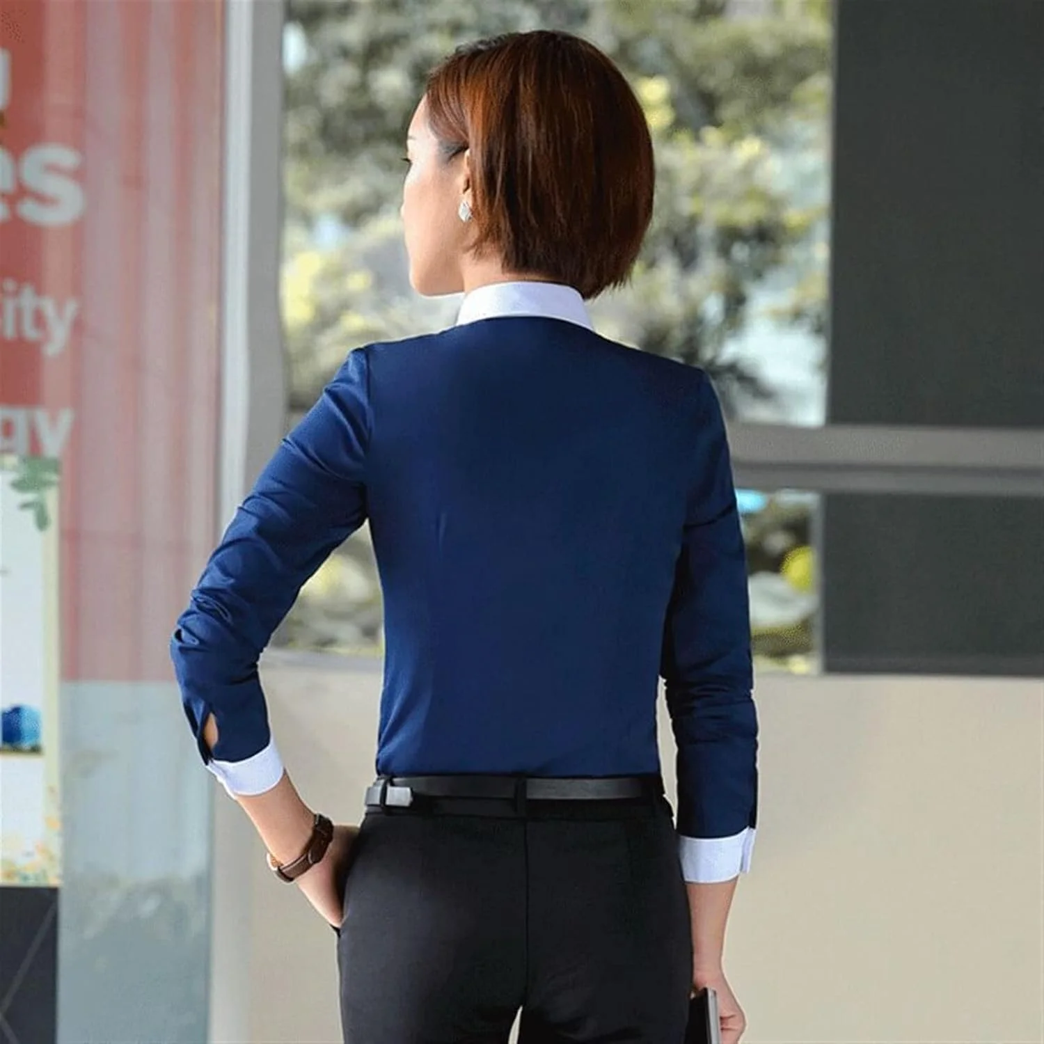 بلوز زنانه VETCS، پیراهن نخی زنانه، پیراهن رسمی و شیک، لباس کار زنانه (رنگ: Hortel، سایز: S)