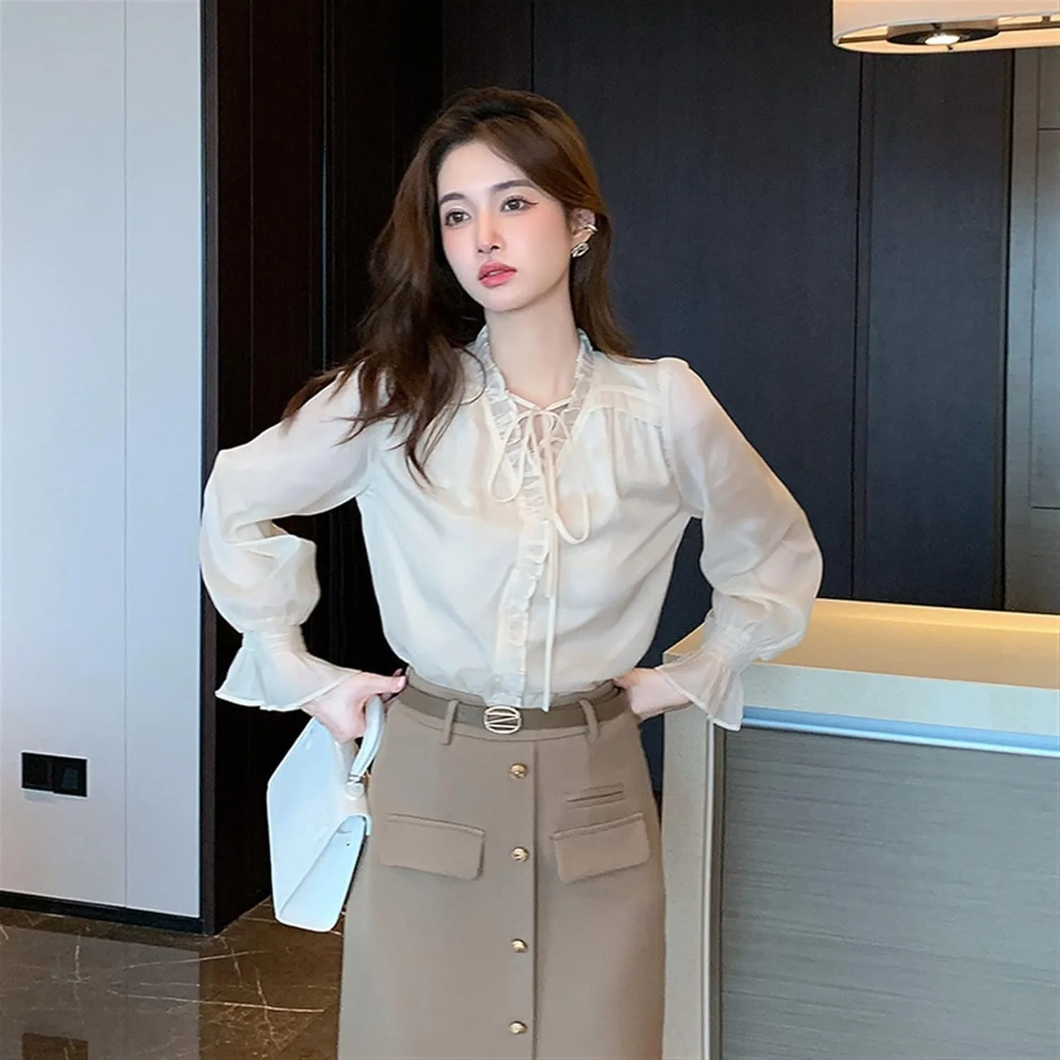 بلوز زنانه VETCS، بلوز زنانه، بلوز کرکی شیفون آستین کوتاه یقه هفت زنانه (رنگ: سفید، سایز: S) بلوز زنانه VETCS، بلوز زنانه، بلوز کرکی شیفون آستین کوتاه یقه هفت زنانه (رنگ: سفید، سایز: S)