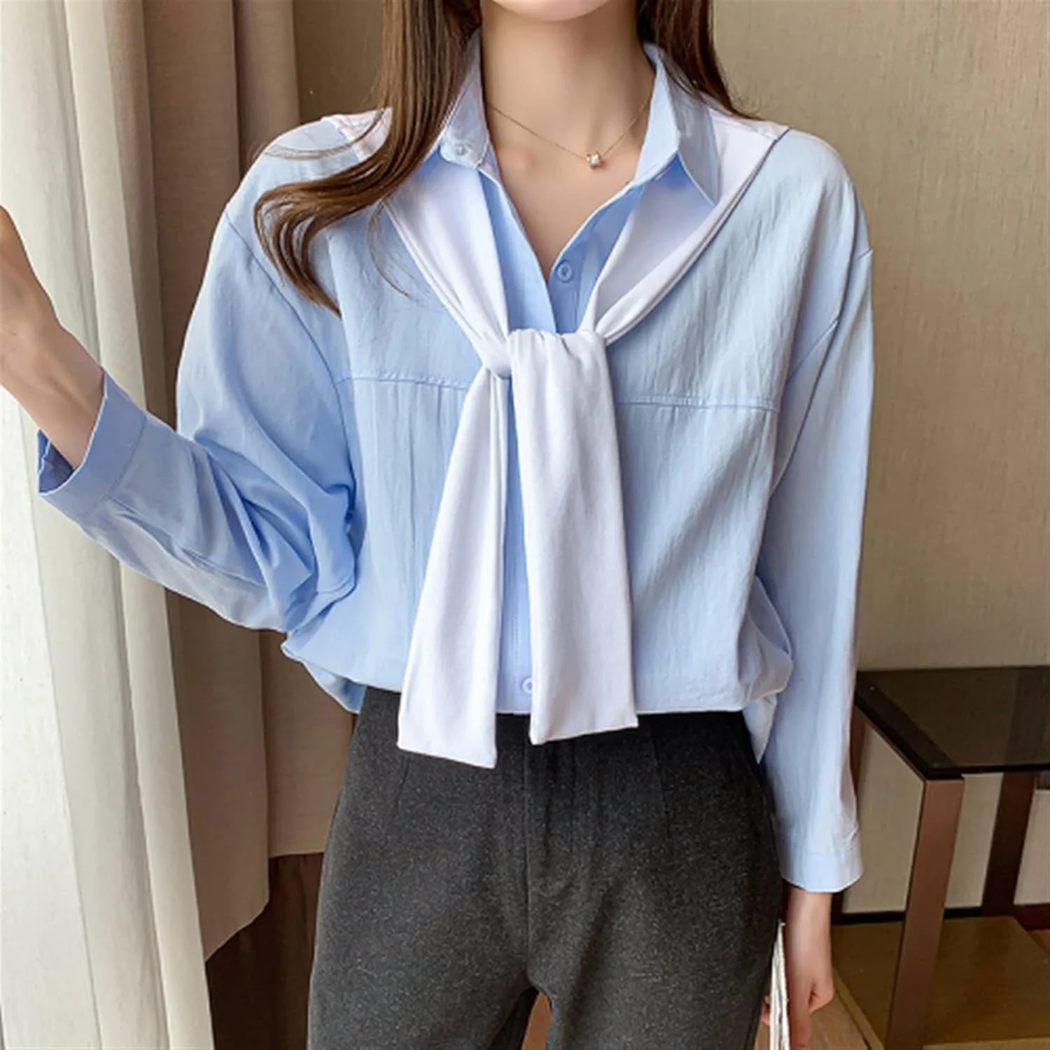 بلوز زنانه VETCS، پیراهن گشاد زنانه، پیراهن زنانه به سبک OL، سایز بزرگ زنانه، پیراهن کاردیگان یکدست، تاپ پیراهن آبی (رنگ: Hortelã، سایز: M) بلوز زنانه VETCS، پیراهن گشاد زنانه، پیراهن زنانه به سبک OL، سایز بزرگ زنانه، پیراهن کاردیگان یکدست، تاپ پیراهن آبی (رنگ: Hortelã، سایز: M)