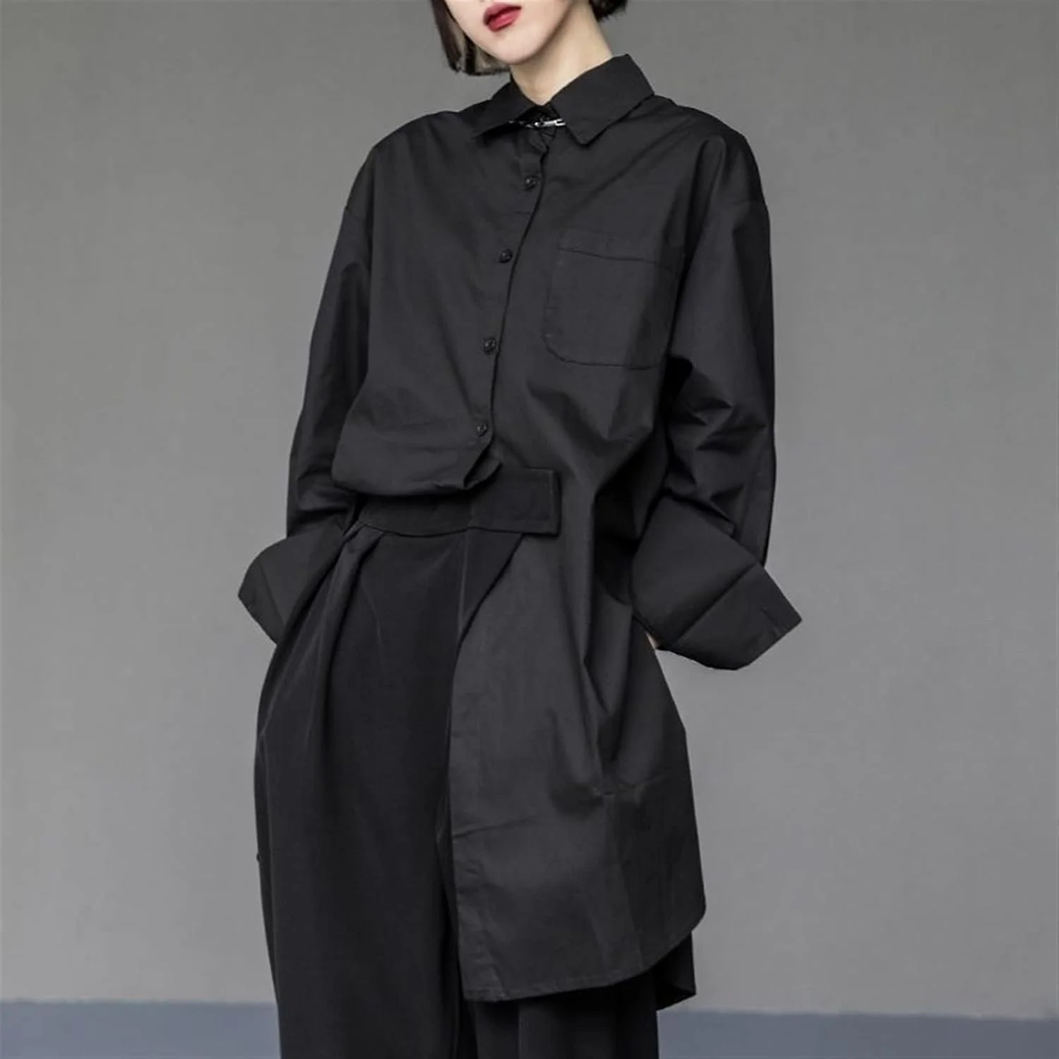 VETCS بلوز زنانه، پیراهن زنانه سفید، تاپ نامتقارن، سایز بزرگ، گوتیک مشکی، پیراهن بلند زنانه، لباس خیابانی (رنگ: سفید، سایز: M) VETCS بلوز زنانه، پیراهن زنانه سفید، تاپ نامتقارن، سایز بزرگ، گوتیک مشکی، پیراهن بلند زنانه، لباس خیابانی (رنگ: سفید، سایز: M)