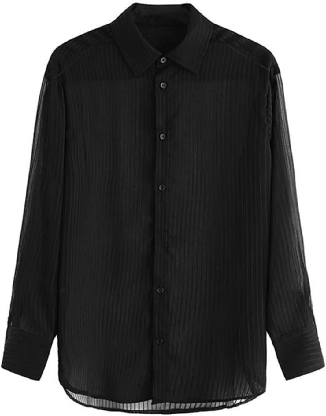 بلوز زنانه VETCS، پیراهن راه راه مشکی، آستین بلند، پیراهن گشاد و بزرگ زنانه، کت ضد آفتاب شیفون، لباس خیابانی سبک وزن (رنگ: Hortel، سایز: M)