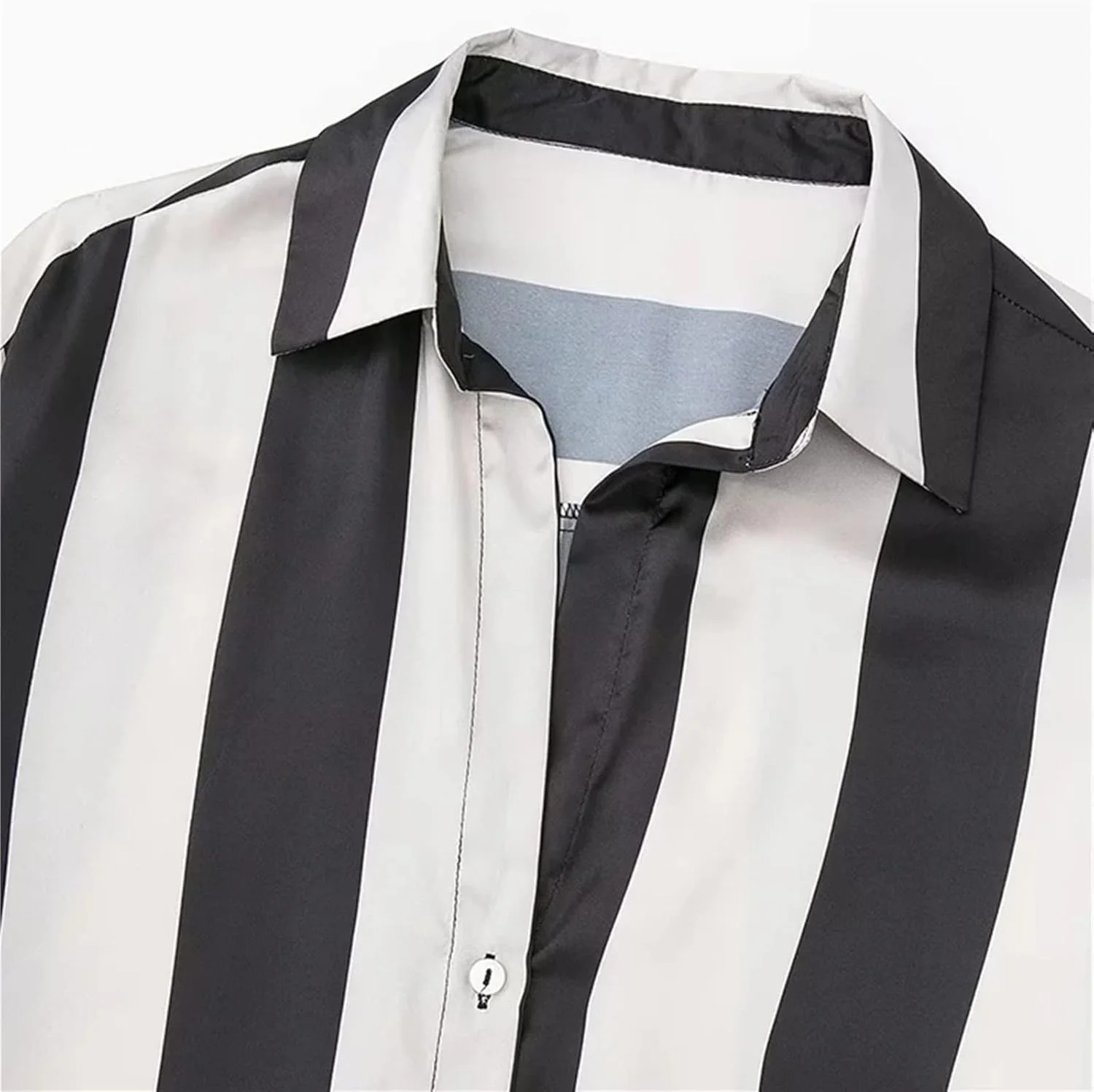 بلوز زنانه VETCS، پیراهن راه راه زنانه، پیراهن دکمه دار ساتن، تاپ زنانه آستین بلند مناسب بانوان شاغل (رنگ: چند رنگ، سایز: L) بلوز زنانه VETCS، پیراهن راه راه زنانه، پیراهن دکمه دار ساتن، تاپ زنانه آستین بلند مناسب بانوان شاغل (رنگ: چند رنگ، سایز: L)