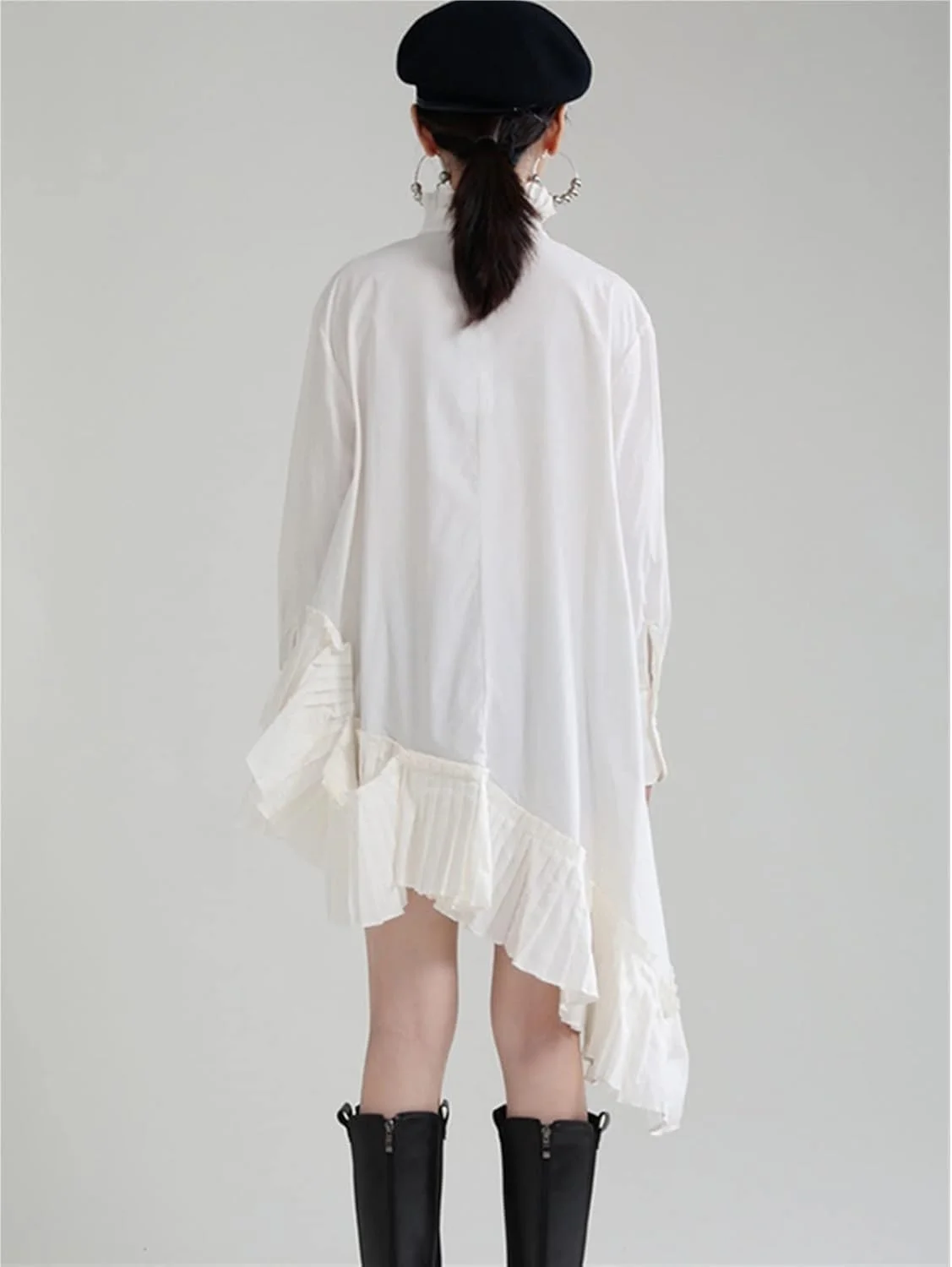 بلوز زنانه VETCS، پیراهن زنانه آستین بلند گشاد یکدست، نامتقارن، یک دکمه، بلوز چین دار زنانه بلوز زنانه VETCS، پیراهن زنانه آستین بلند گشاد یکدست، نامتقارن، یک دکمه، بلوز چین دار زنانه