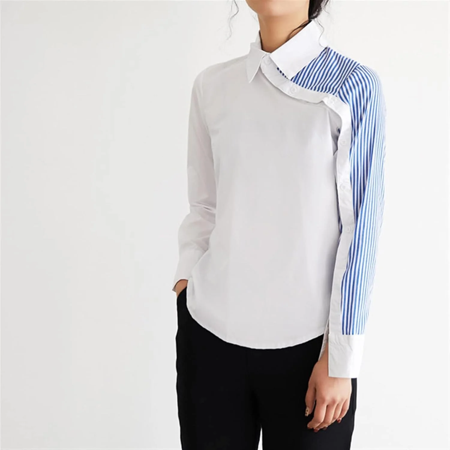 بلوز زنانه VETCS آستین بلند نخی، بلوز جذب زنانه، پیراهن زنانه، لباس زنانه یقه دار (رنگ: سفید، سایز: S) بلوز زنانه VETCS آستین بلند نخی، بلوز جذب زنانه، پیراهن زنانه، لباس زنانه یقه دار (رنگ: سفید، سایز: S)