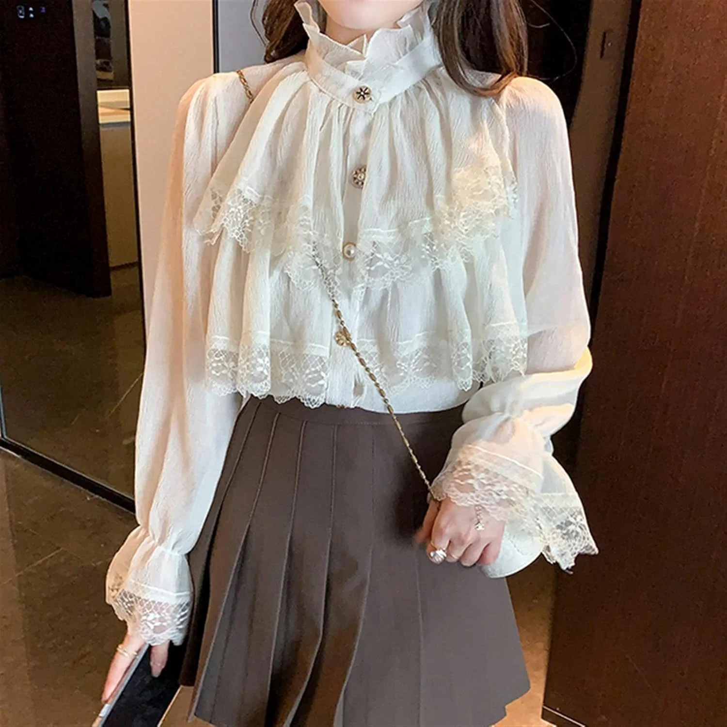 بلوز زنانه VETCS آستین بلند آستر دار، پیراهن راه راه، بلوز و شومیز زنانه (رنگ: سفید، سایز: M) بلوز زنانه VETCS آستین بلند آستر دار، پیراهن راه راه، بلوز و شومیز زنانه (رنگ: سفید، سایز: M)