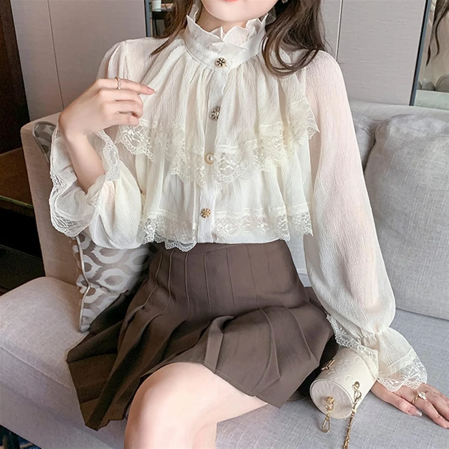 بلوز زنانه VETCS آستین بلند آستر دار، پیراهن راه راه، بلوز و شومیز زنانه (رنگ: سفید، سایز: M) بلوز زنانه VETCS آستین بلند آستر دار، پیراهن راه راه، بلوز و شومیز زنانه (رنگ: سفید، سایز: M)