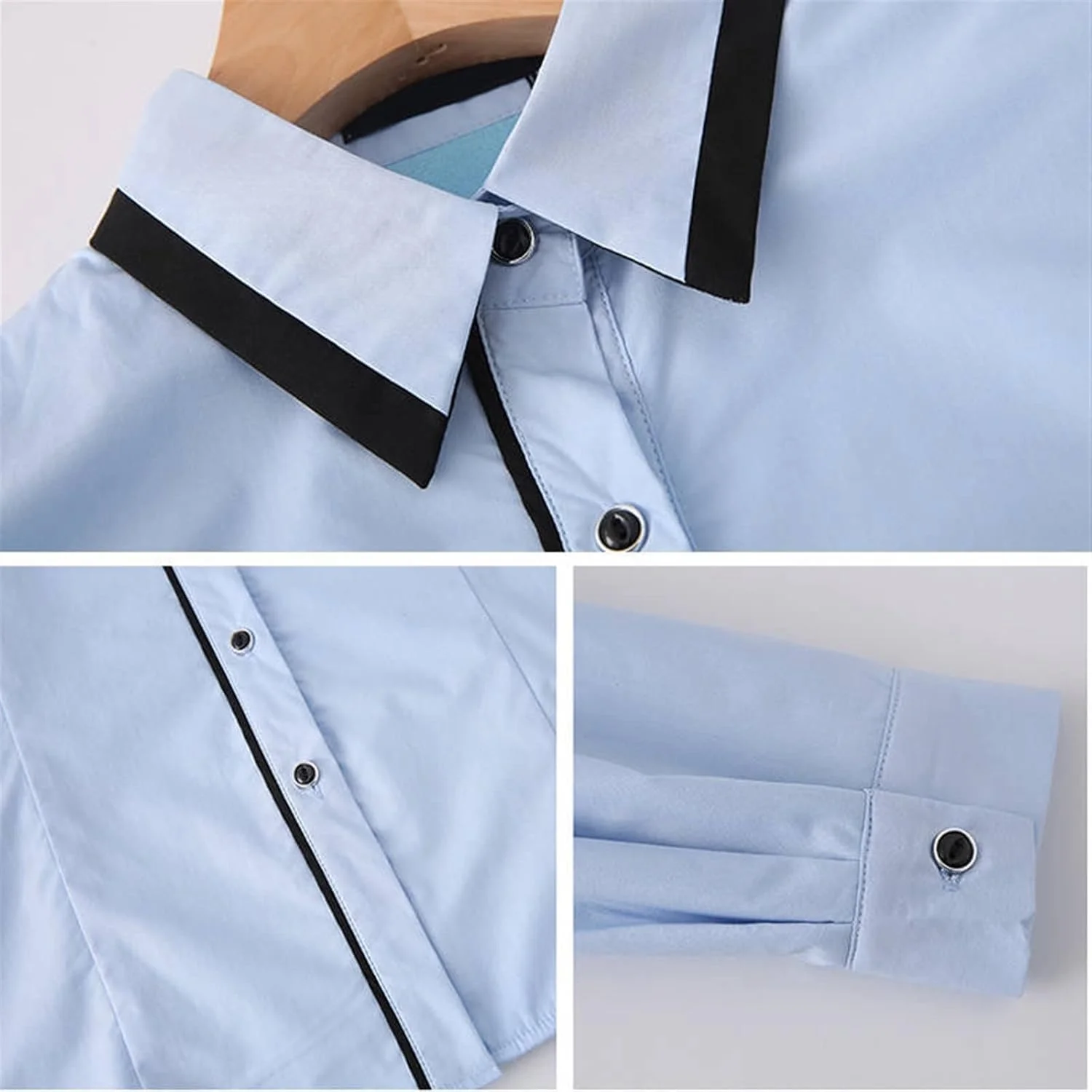 بلوز زنانه VETCS، پیراهن آستین بلند، تاپ سفید آبی، لباس کار زنانه، لباس زنانه آبی (رنگ: سفید، سایز: L) بلوز زنانه VETCS، پیراهن آستین بلند، تاپ سفید آبی، لباس کار زنانه، لباس زنانه آبی (رنگ: سفید، سایز: L)