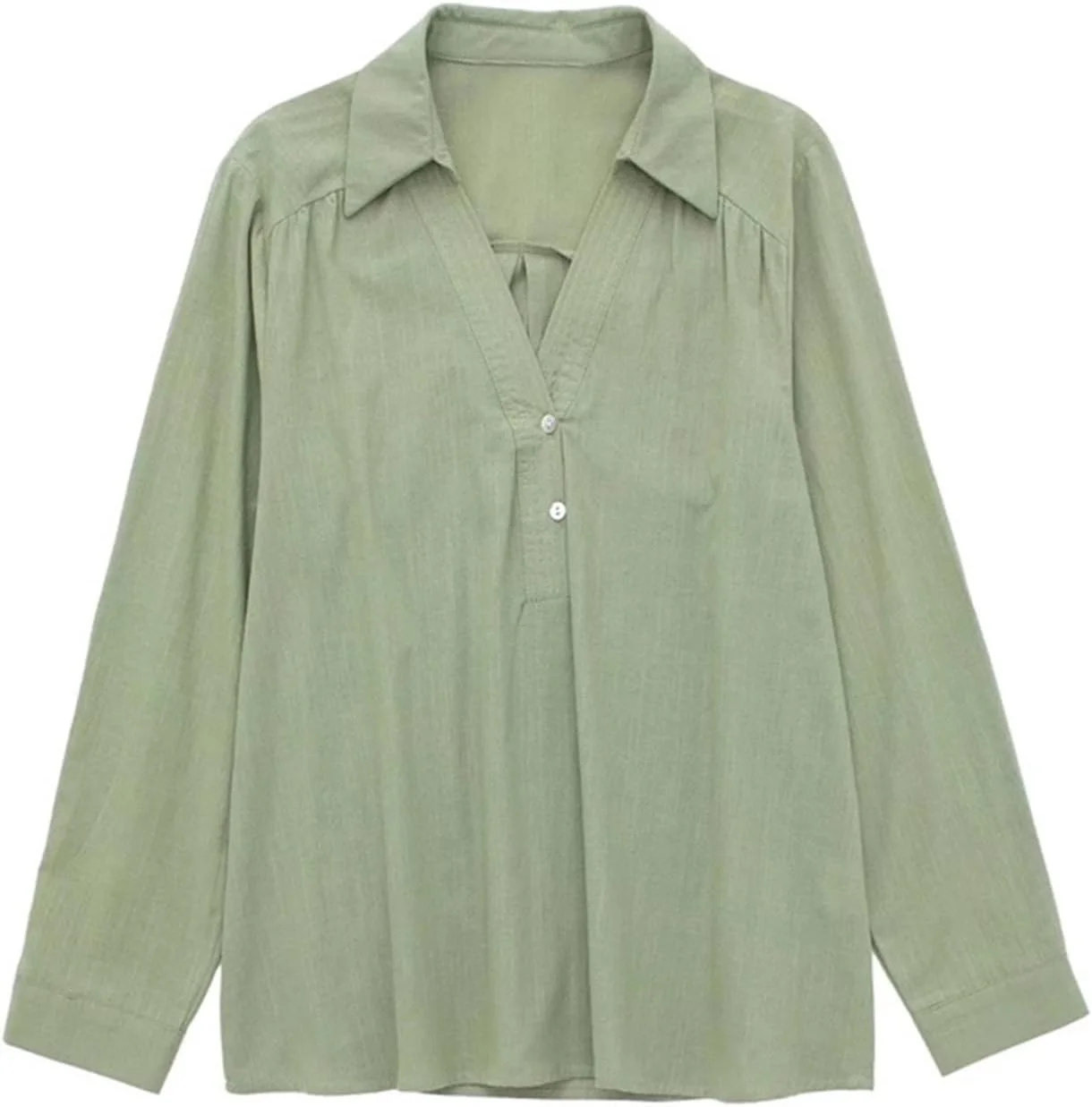 بلوز زنانه VETCS، پیراهن زنانه، پیراهن های کتان ساده، آستین بلند، لباس زنانه گشاد، بلوزهای غیر منظم و غیر رسمی (رنگ: آبی تیره، سایز: M)