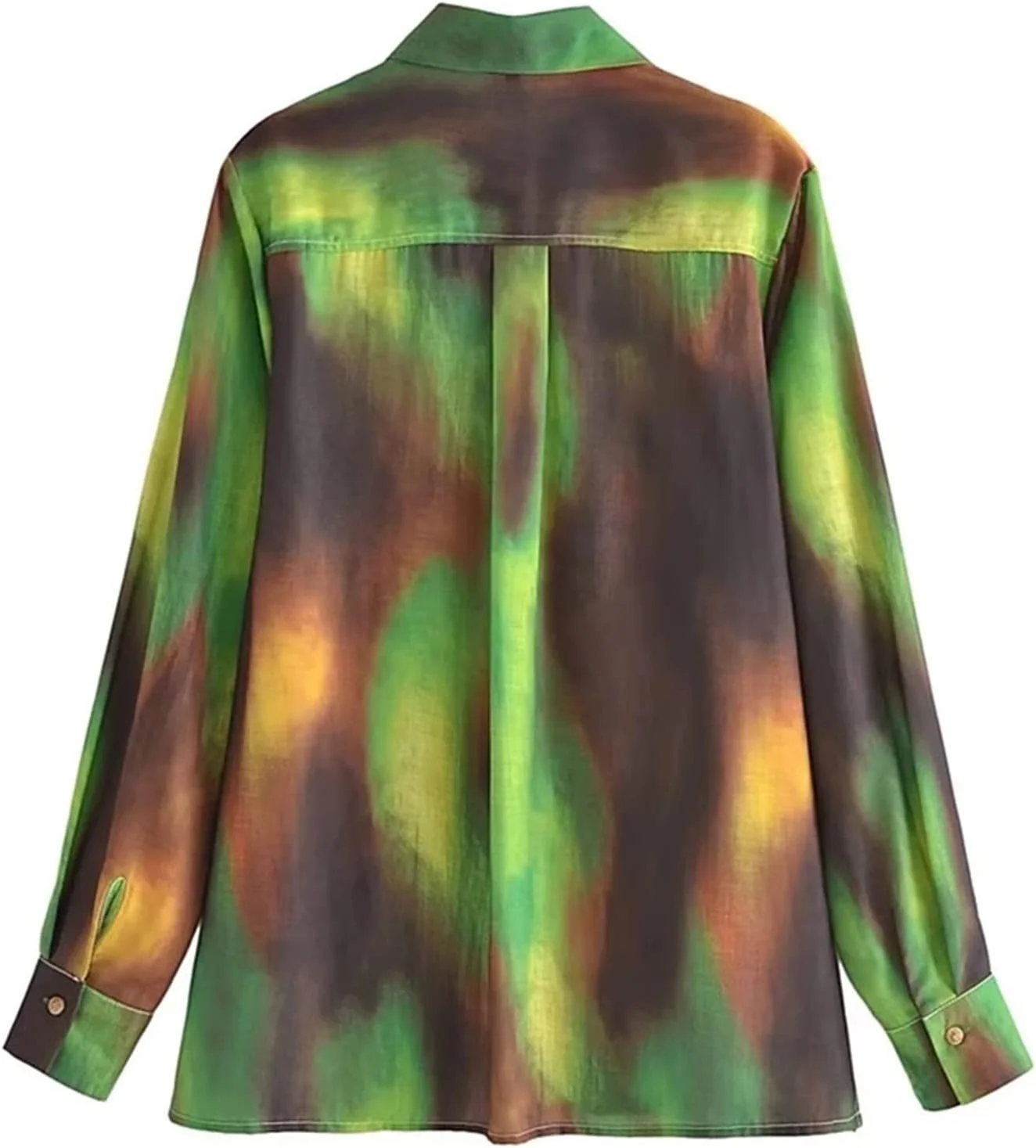 بلوز زنانه VETCS، بلوز و پیراهن زنانه، پیراهن آستین بلند دکمه دار، تاپ غیر رسمی گشاد زنانه (رنگ: آبی تیره، سایز: S)