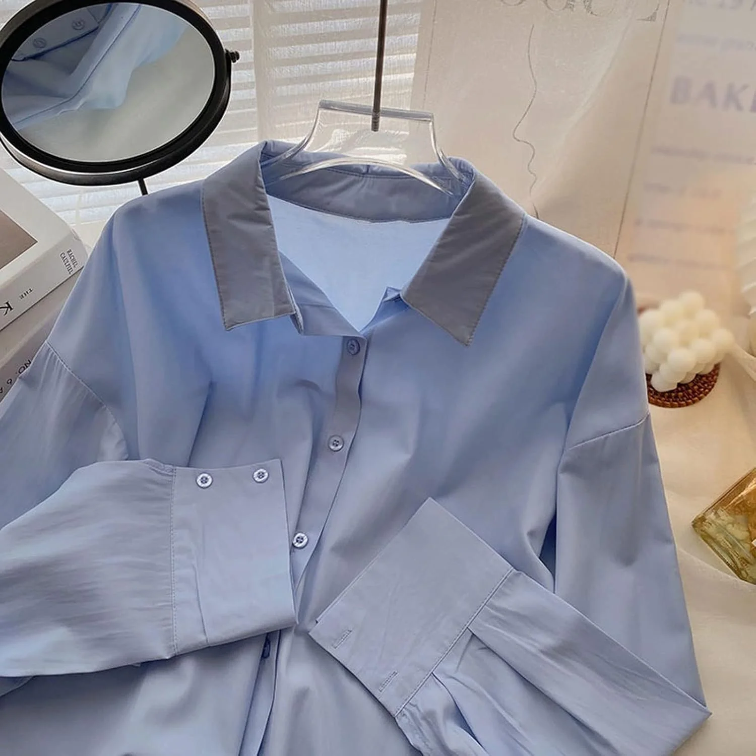 بلوز زنانه VETCS، پیراهن های بلند و بلوزهای زنانه، دکمه دار غیر رسمی، آستین بلند، یقه برگردان، تاپ های سفید زرد سبز بلوز زنانه VETCS، پیراهن های بلند و بلوزهای زنانه، دکمه دار غیر رسمی، آستین بلند، یقه برگردان، تاپ های سفید زرد سبز