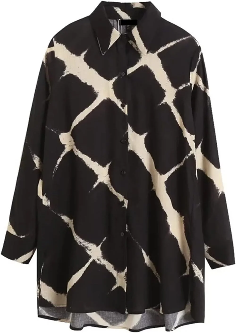 بلوز زنانه VETCS، بلوز و پیراهن زنانه، پیراهن دکمه دار طرح دار، تاپ آستین بلند گشاد زنانه، پیراهن اداری زنانه (رنگ: Hortel، سایز: L)