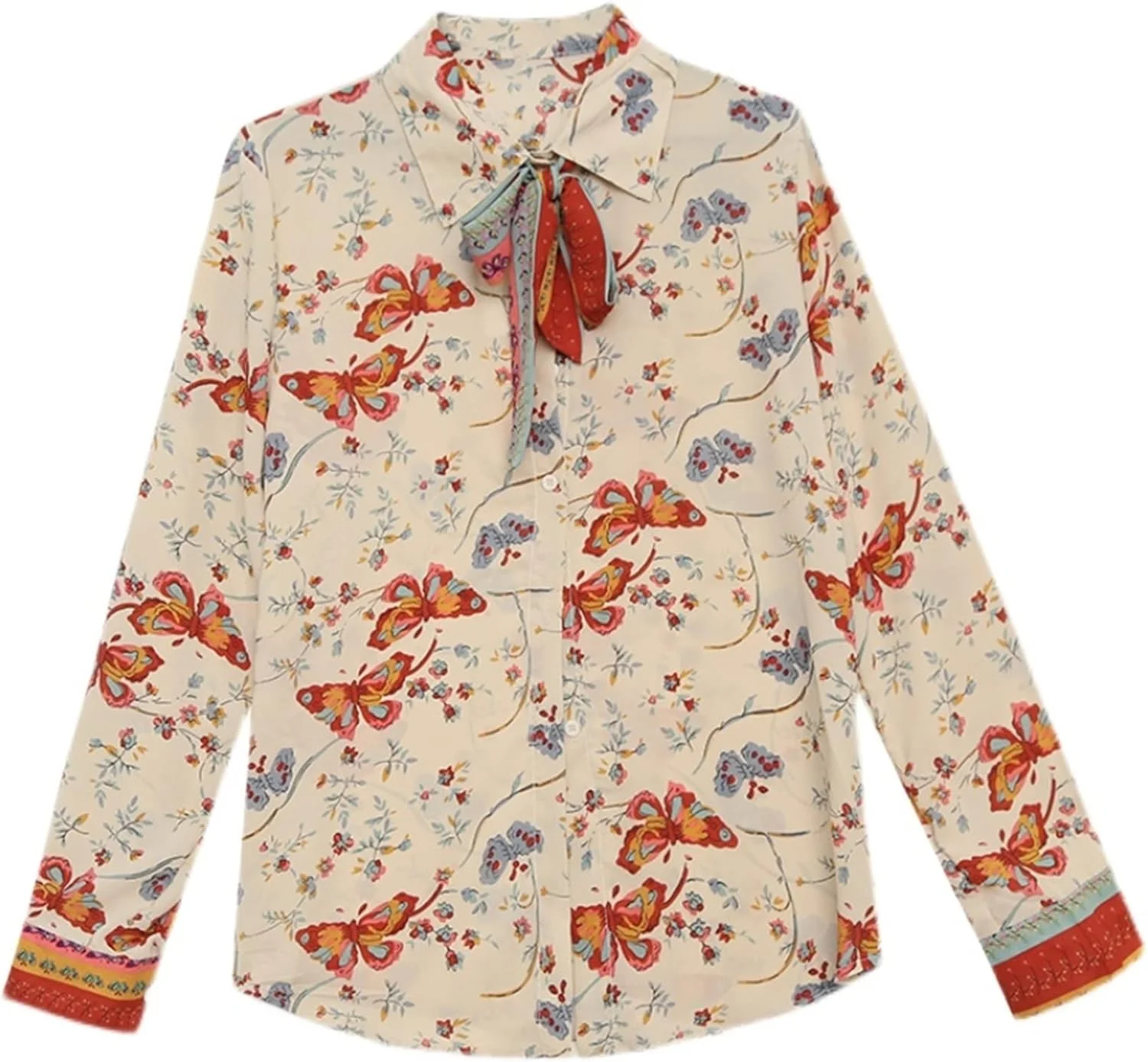 بلوز زنانه VETCS طرح گل و روبان، پیراهن یقه دار، تک سینه، کت زنانه آزاد (رنگ: آبی تیره، سایز: XL)