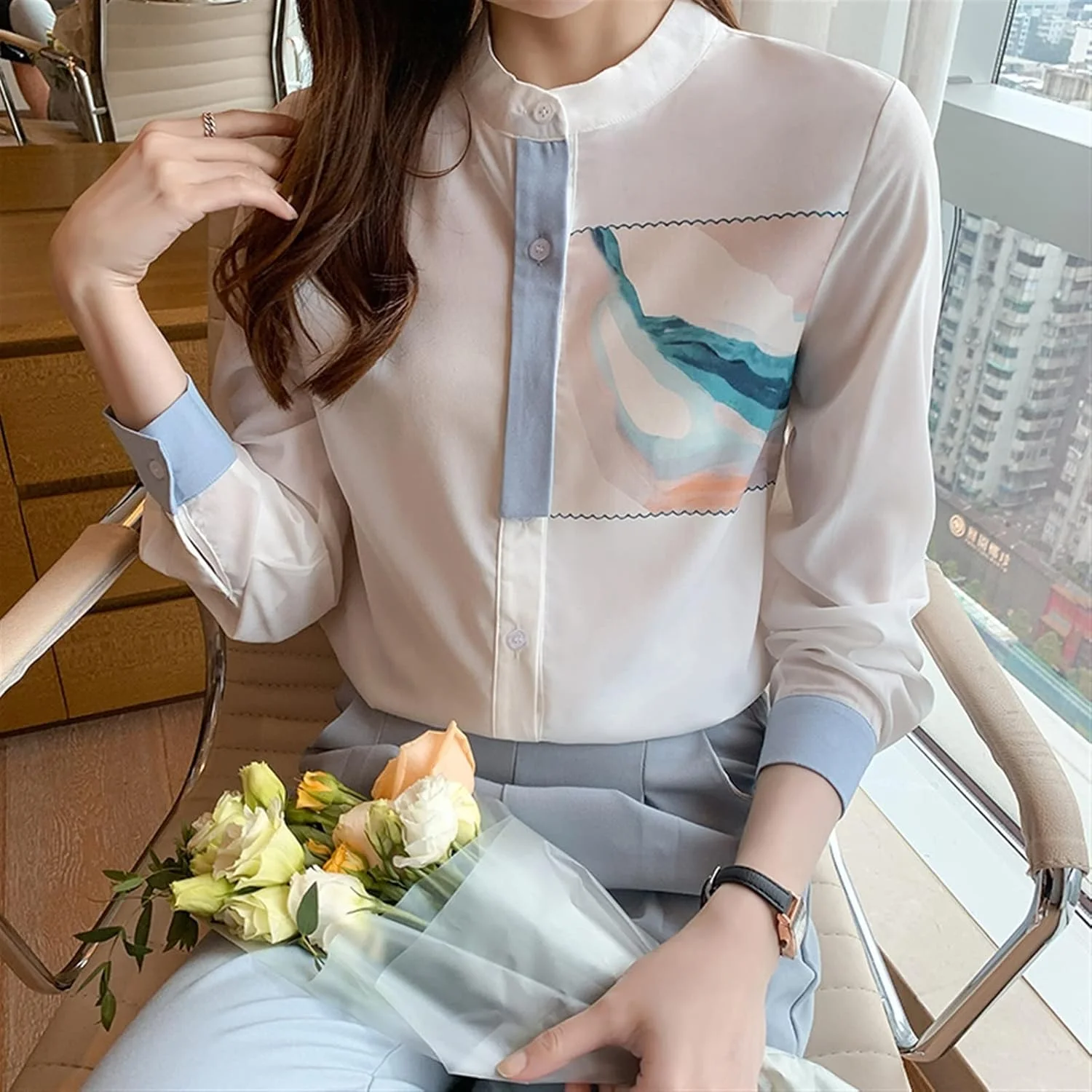 بلوز زنانه VETCS طرح دار، پیراهن زنانه، بلوز آستین بلند زنانه (سایز: XL) بلوز زنانه VETCS طرح دار، پیراهن زنانه، بلوز آستین بلند زنانه (سایز: XL)