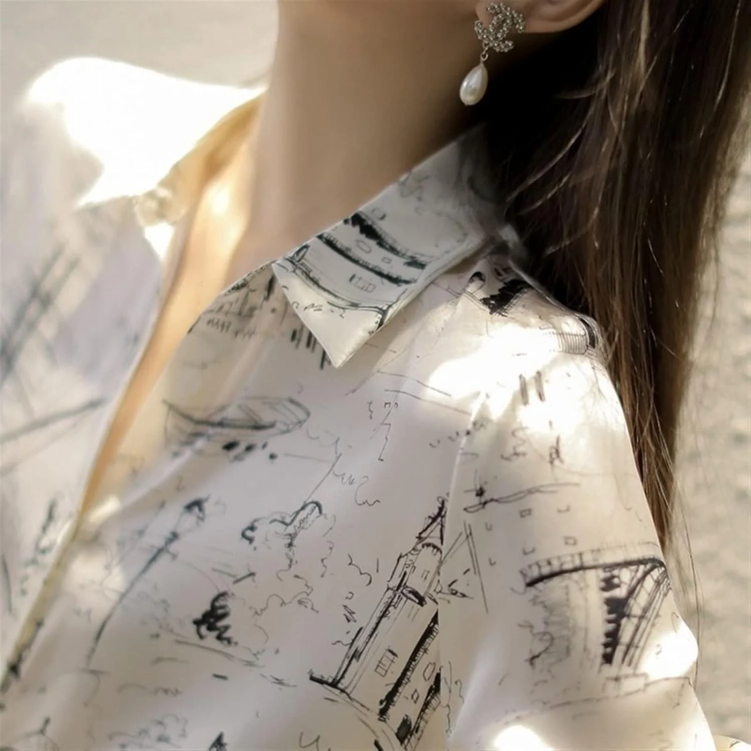 بلوز زنانه VETCS، پیراهن زنانه، پیراهن شیفون طرح دار، آستین بلند، پیراهن گشاد زنانه، لباس زنانه (رنگ: سفید، سایز: XL) بلوز زنانه VETCS، پیراهن زنانه، پیراهن شیفون طرح دار، آستین بلند، پیراهن گشاد زنانه، لباس زنانه (رنگ: سفید، سایز: XL)