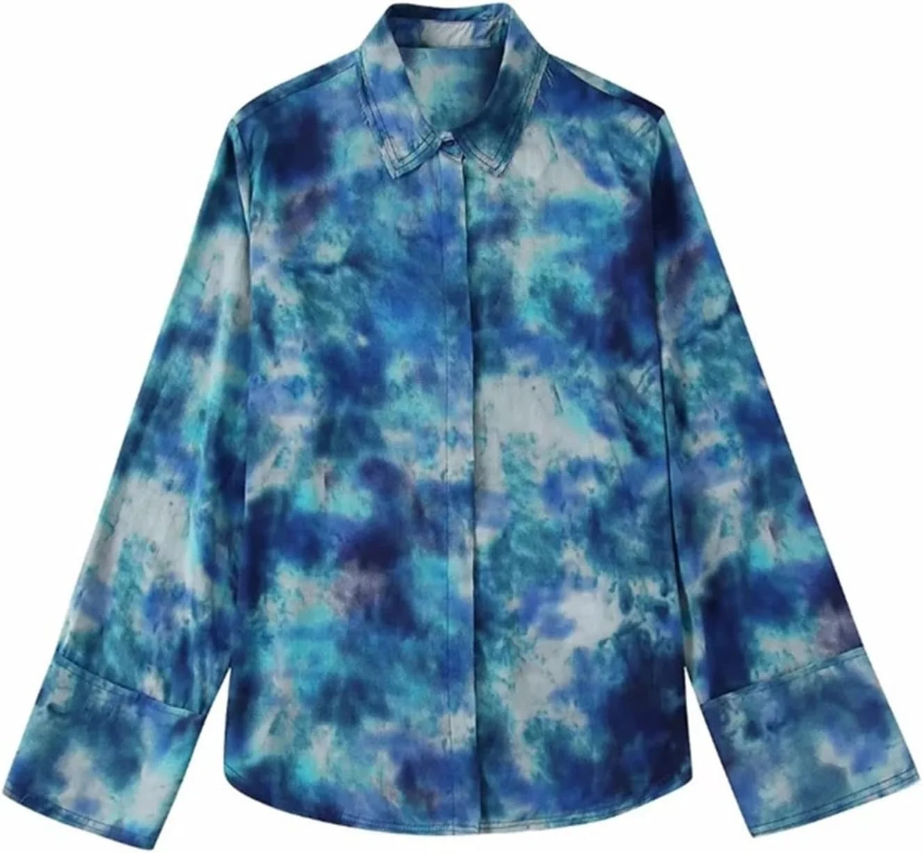 بلوز زنانه VETCS، پیراهن زنانه، تاپ زنانه، آستین بلند، بلوزهای گشاد، تاپ و بلوز (رنگ: Hortel، سایز: L)