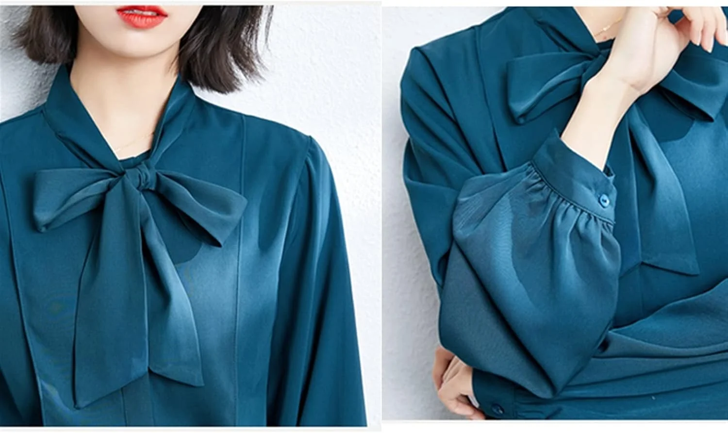 بلوز زنانه VETCS، پیراهن ساتن شیک، آستین بلند، مدل آزاد آبی یقه پاپیونی (رنگ: Hortelã، سایز: S) بلوز زنانه VETCS، پیراهن ساتن شیک، آستین بلند، مدل آزاد آبی یقه پاپیونی (رنگ: Hortelã، سایز: S)