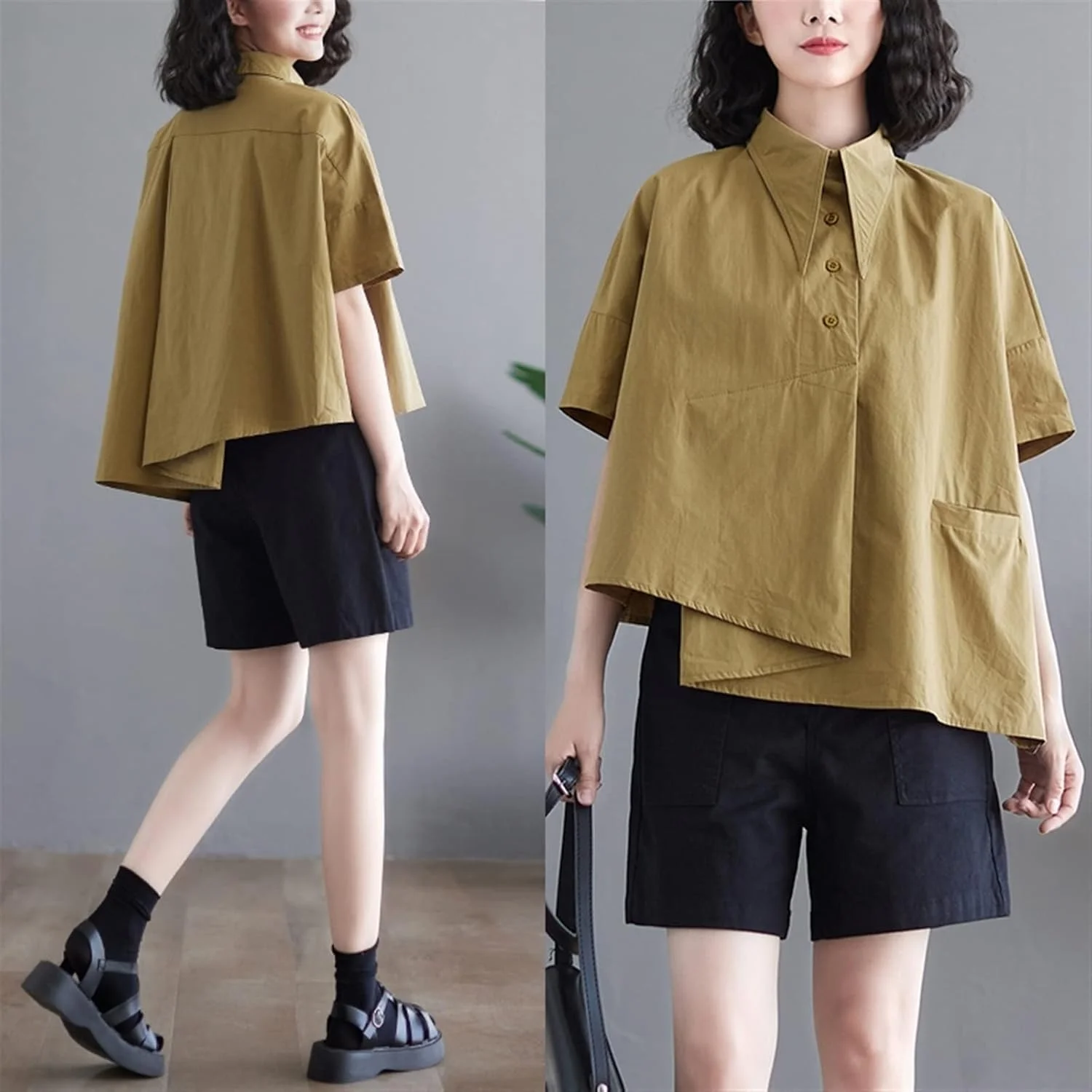 بلوز زنانه VETCS، طراحی پیراهن، پیراهن نخی زنانه، تاپ گشاد زنانه، آستین نیمه، لباس غیر رسمی زنانه (رنگ: Hortel، سایز: Xl) بلوز زنانه VETCS، طراحی پیراهن، پیراهن نخی زنانه، تاپ گشاد زنانه، آستین نیمه، لباس غیر رسمی زنانه (رنگ: Hortel، سایز: Xl)