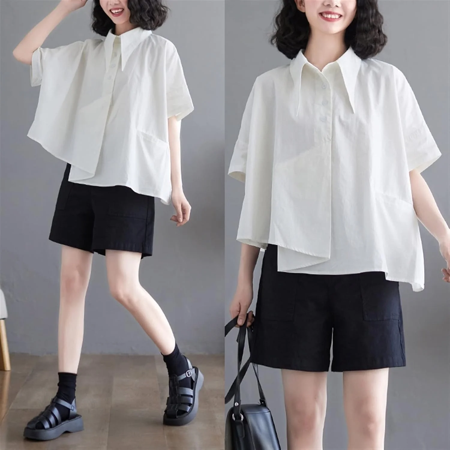 بلوز زنانه VETCS، طراحی پیراهن، پیراهن نخی زنانه، تاپ گشاد زنانه، آستین نیمه، لباس غیر رسمی زنانه (رنگ: Hortel، سایز: Xl) بلوز زنانه VETCS، طراحی پیراهن، پیراهن نخی زنانه، تاپ گشاد زنانه، آستین نیمه، لباس غیر رسمی زنانه (رنگ: Hortel، سایز: Xl)