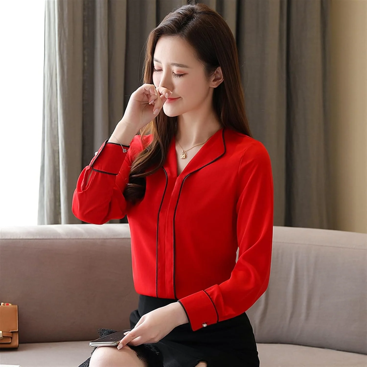 بلوز زنانه VETCS، بلوز و پیراهن زنانه شیک، یقه هفت، سفید یکدست، آستین بلند، طرح تکه دوزی، مناسب استایل اداری (رنگ: سفید، سایز: M) بلوز زنانه VETCS، بلوز و پیراهن زنانه شیک، یقه هفت، سفید یکدست، آستین بلند، طرح تکه دوزی، مناسب استایل اداری (رنگ: سفید، سایز: M)