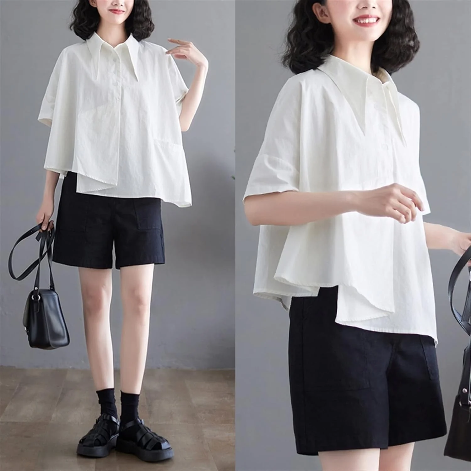 بلوز زنانه VETCS، طراحی پیراهن، پیراهن نخی زنانه، تاپ گشاد زنانه، آستین نیمه، لباس غیر رسمی زنانه (رنگ: Hortel، سایز: Xl) بلوز زنانه VETCS، طراحی پیراهن، پیراهن نخی زنانه، تاپ گشاد زنانه، آستین نیمه، لباس غیر رسمی زنانه (رنگ: Hortel، سایز: Xl)