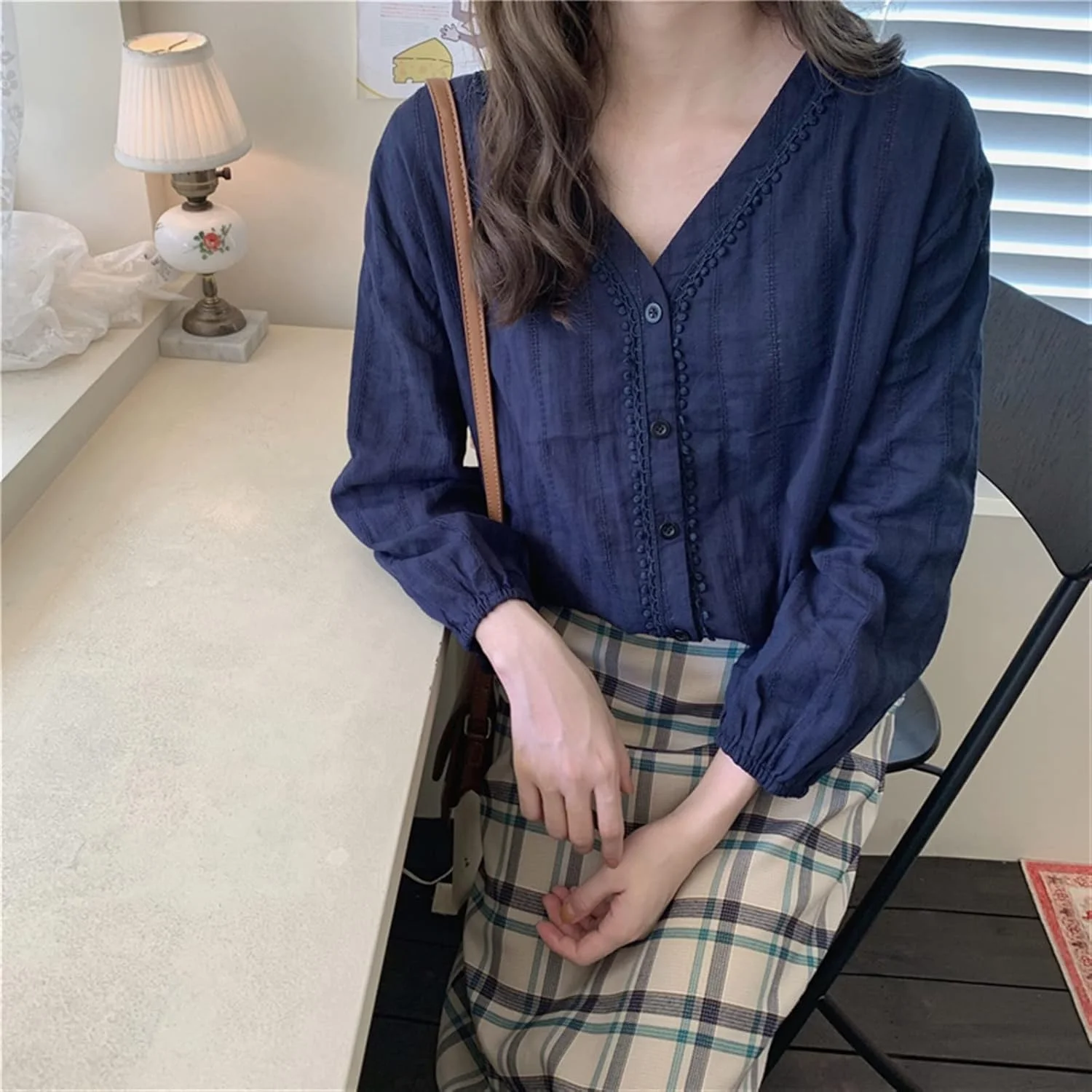 VETCS Blouses for Women Pure Cotton Simple Women's Blouse And Shirt Sweet Lace V-neck Short Sleeve Shirt Women's Women (Color : White, Size : Xl) VETCS Blouses for Women Pure Cotton Simple Women's Blouse And Shirt Sweet Lace V-neck Short Sleeve Shirt Women's Women (Color : White, Size : Xl)