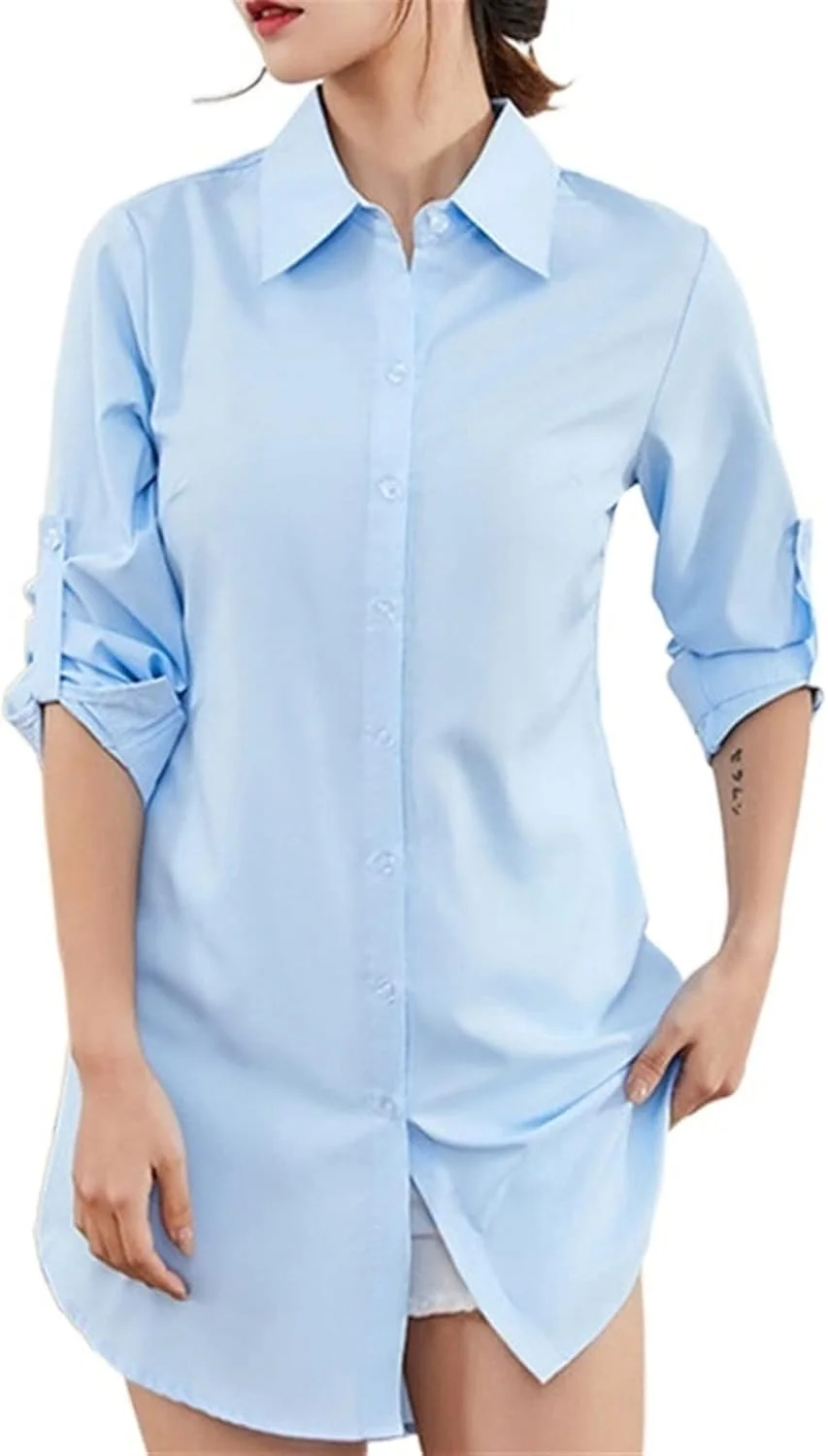 بلوز زنانه VETCS، پیراهن نخی زنانه، پیراهن سفید زنانه، پیراهن آستین بلند زنانه، پیراهن صورتی زنانه، بلوز زنانه، پیراهن بلند زنانه، پیراهن سایز بزرگ زنانه (رنگ: Hortel، سایز: 5XL)