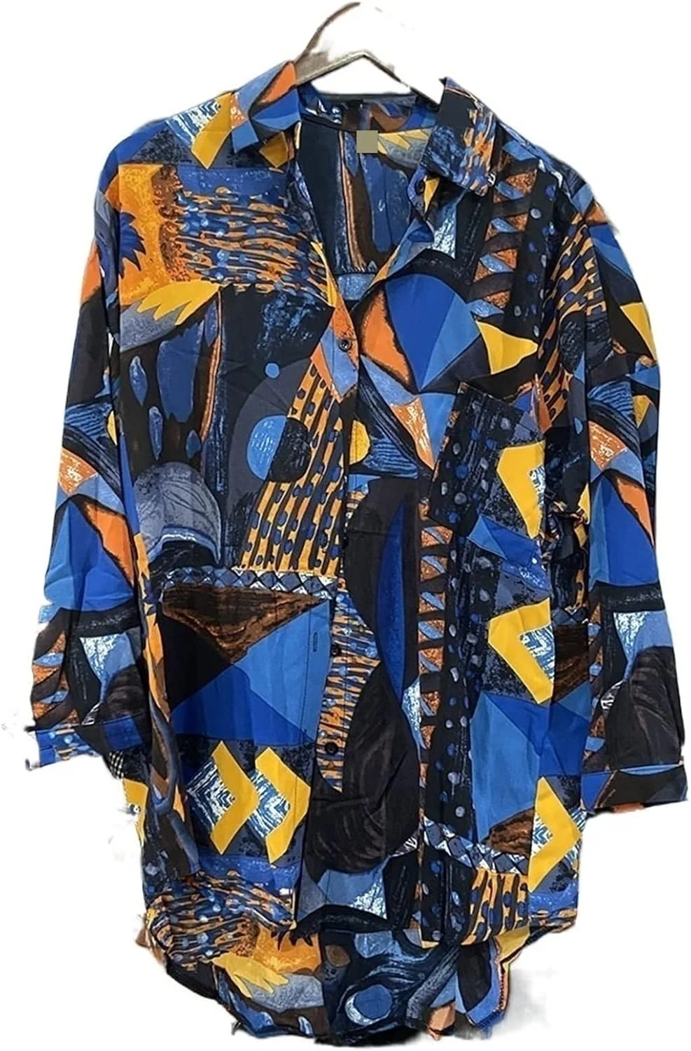 بلوز زنانه VETCS یقه برگردان طرح چاپی آستین بلند پیراهن بلند چاپی بلوز زنانه سایز آزاد