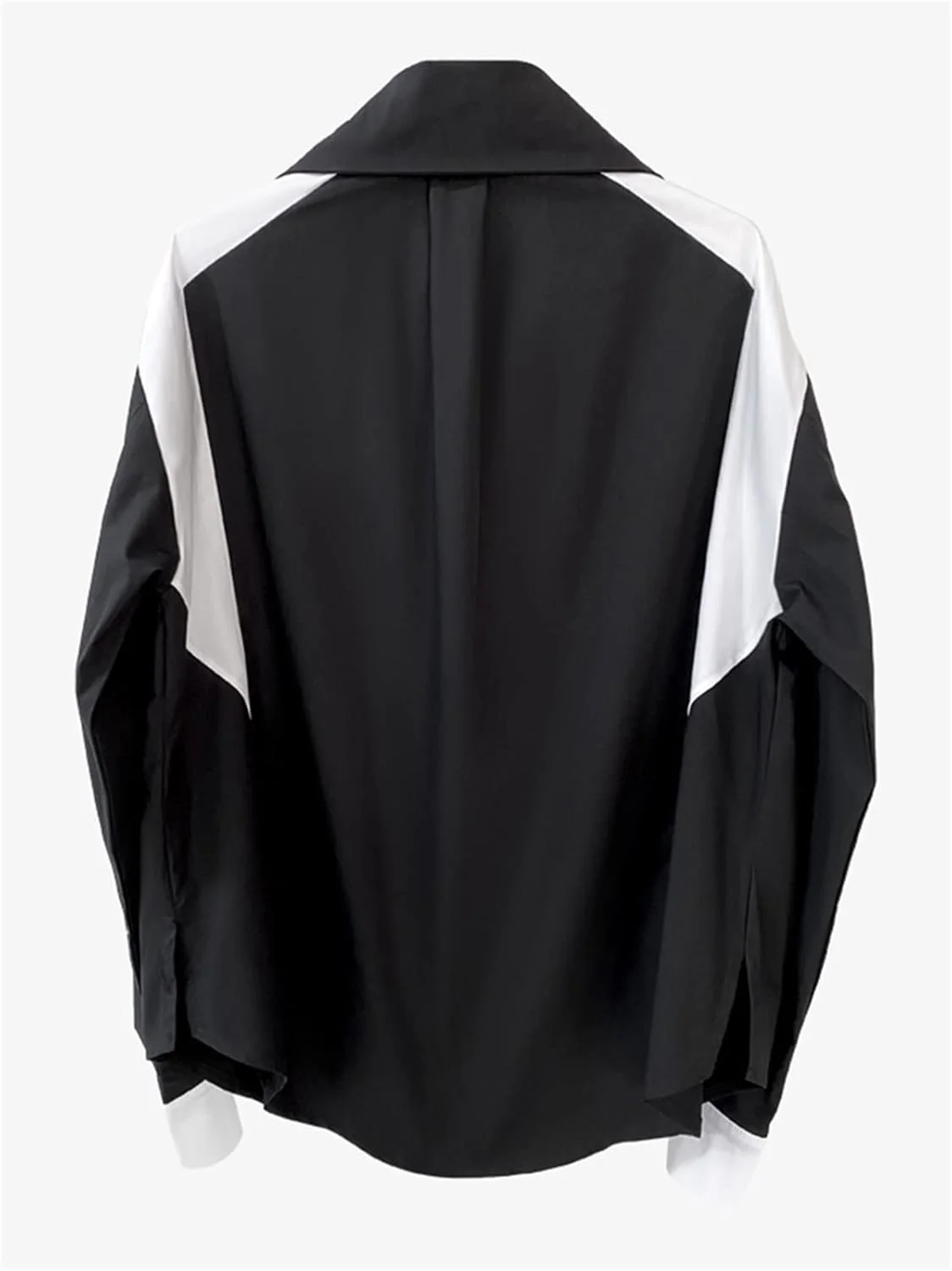 بلوز زنانه VETCS، پیراهن زنانه، رنگ های متضاد، یقه برگردان شکاف دار، راسته، تک سینه، بلوز آستین بلند (رنگ: Hortel، سایز: L)