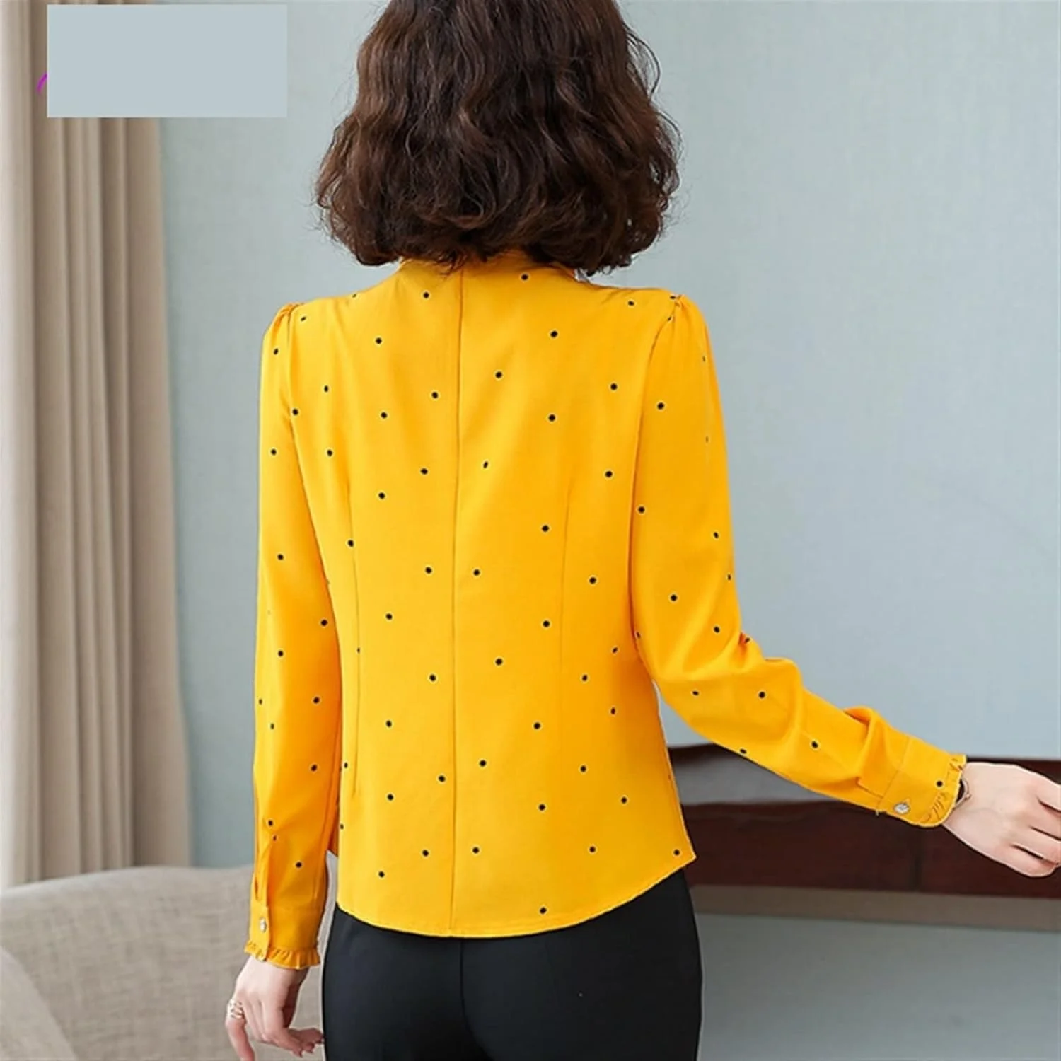 بلوز زنانه VETCS یقه چین دار طرح خال خالی آستین بلند (رنگ: Hortel، سایز: 4XL) بلوز زنانه VETCS یقه چین دار طرح خال خالی آستین بلند (رنگ: Hortel، سایز: 4XL)